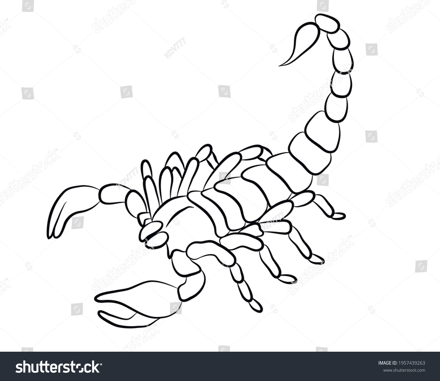 Graphic Scorpion Isolated On White Background Stock Vector (Royalty ...