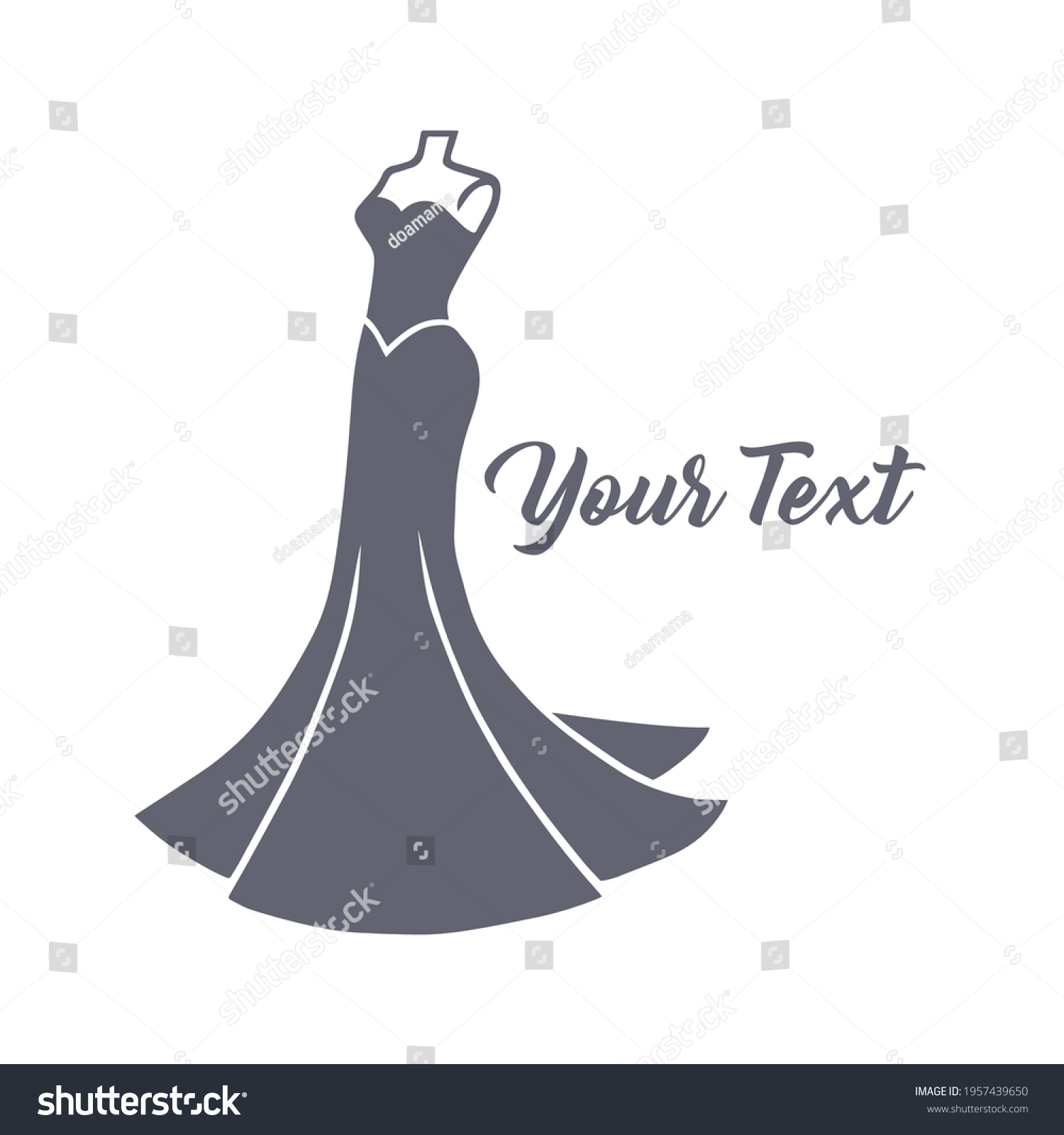 Wedding Bridal Wear Boutique Elegant Gown Stock Vector Royalty Free Shutterstock