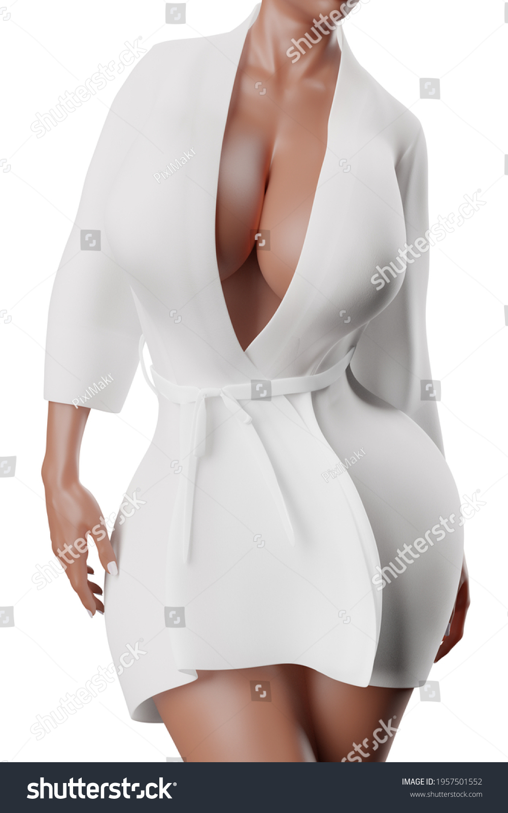 Busty Woman Clothes Cut Off