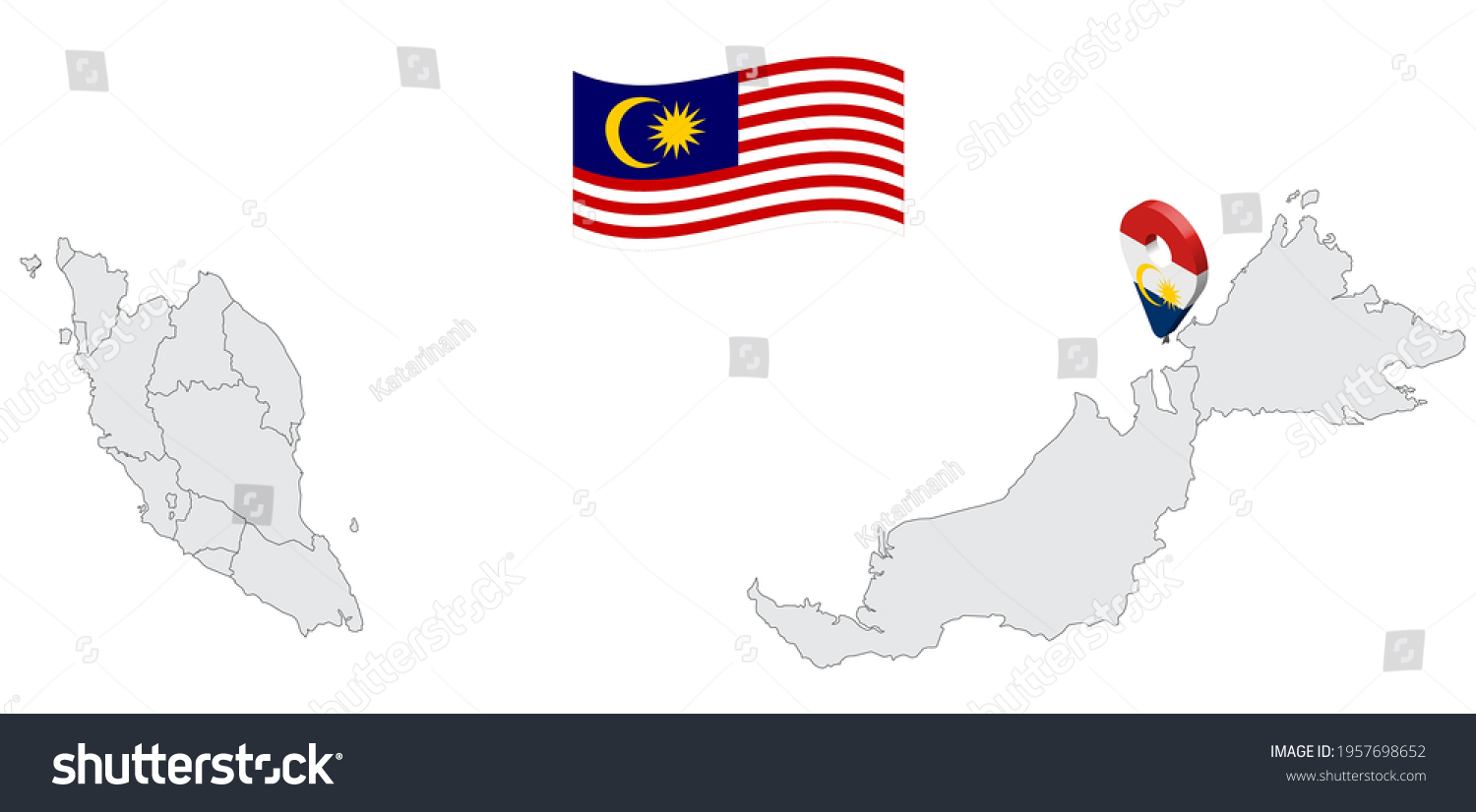 Location Federal Territory Labuanon Map Malaysia Stock Vector (Royalty ...