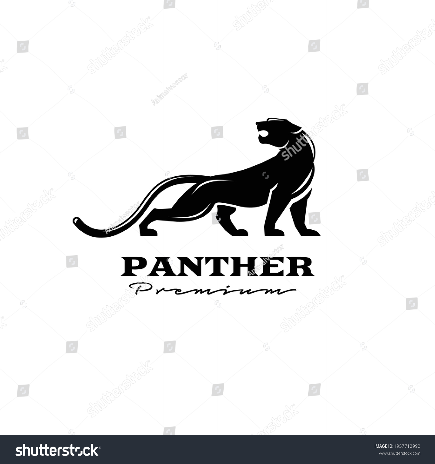 Premium Black Panther Vector Logo Illustration Stock Vector (Royalty ...