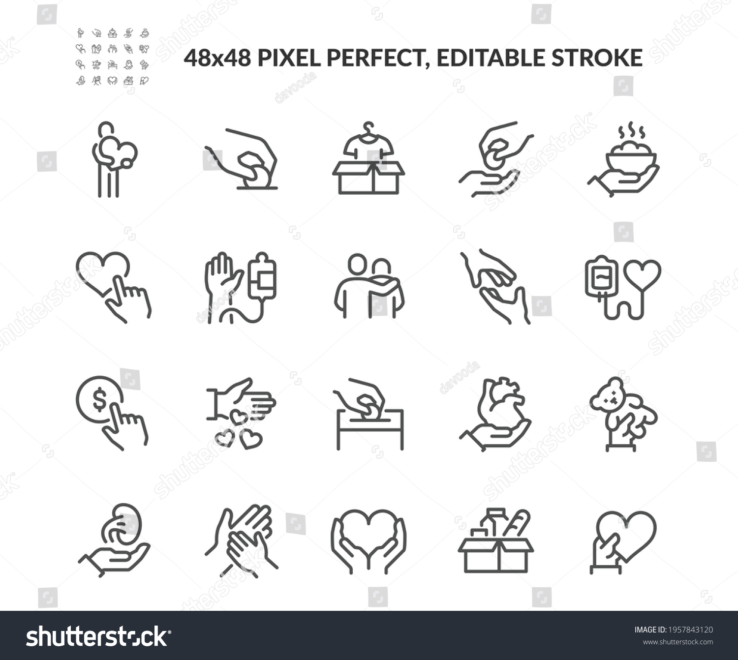 Simple Set Donations Charity Related Vector Stock Vector (Royalty Free ...