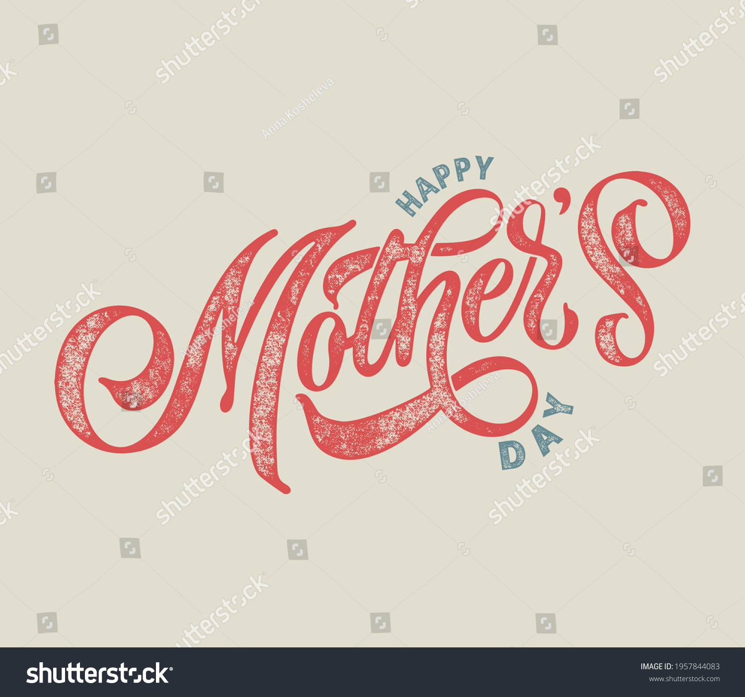 Happy Mothers Day Handwritten Lettering Happy Stock Vector Royalty Free 1957844083 Shutterstock