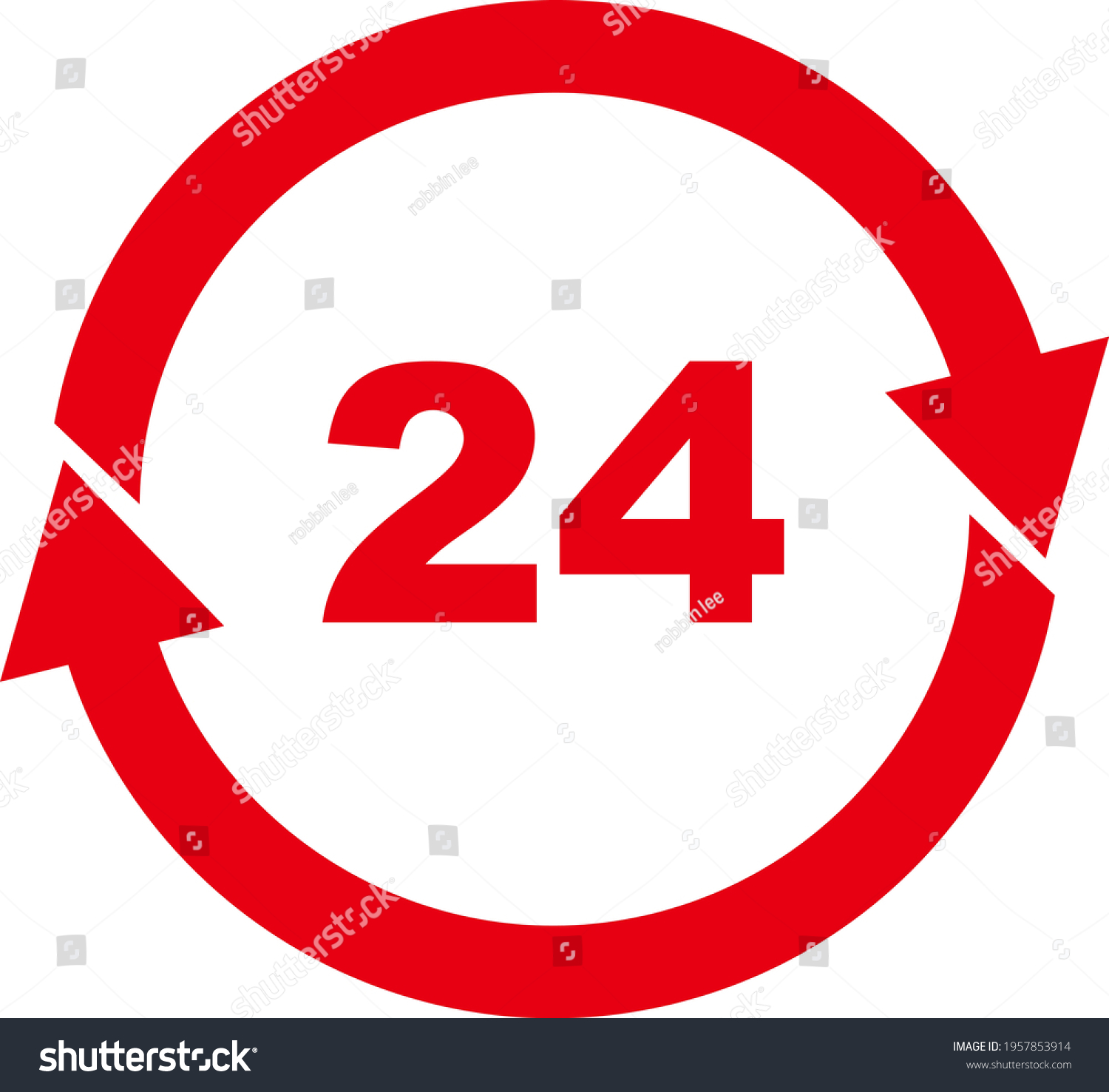 Curved Arrow Sign 24 Hours Icon Stock Vector (Royalty Free) 1957853914 ...