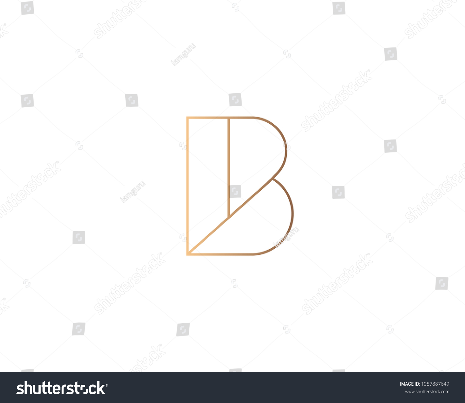 Abstract Linear Letter B Logo Icon Stock Illustration 1957887649 ...