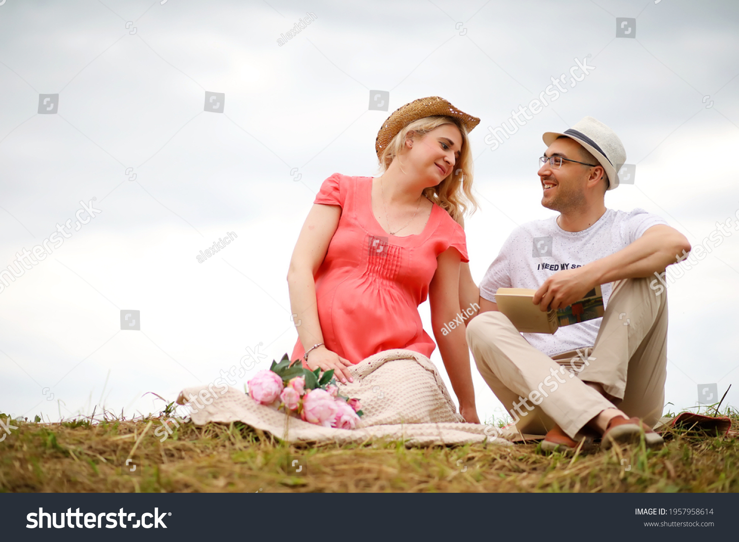 Pregnant Girl Big Belly Young Man Stock Photo 1957958614 | Shutterstock