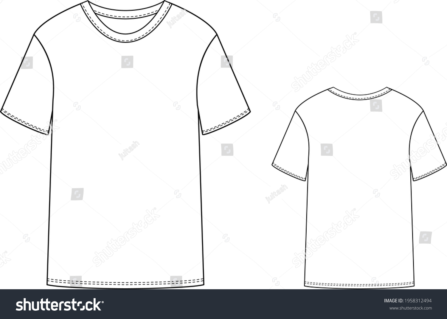 Tshirt Vector Illustration Isolated Front Back Stock Vector (Royalty ...