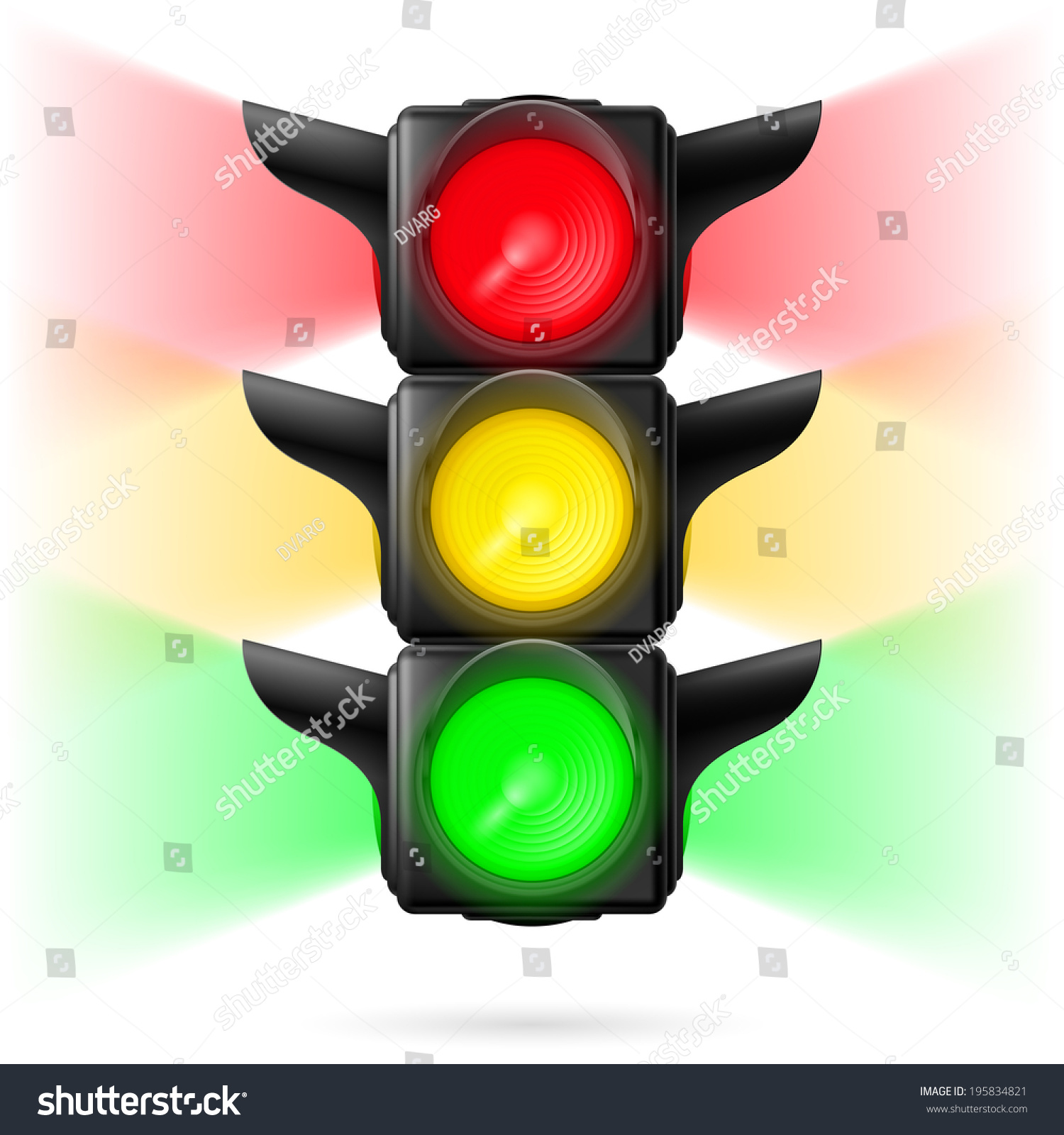 Realistic Traffic Lights All Three Colors Stock Vector (Royalty Free ...