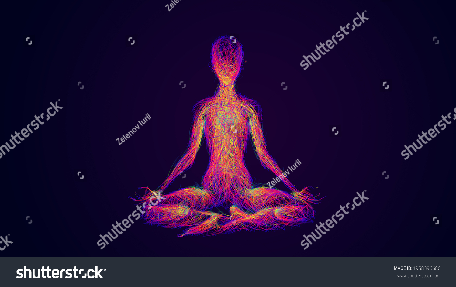 3d Illustration Energy Channels Human Body Stock Illustration 3d Illustration Energy Channels Human Body Stock Illustration