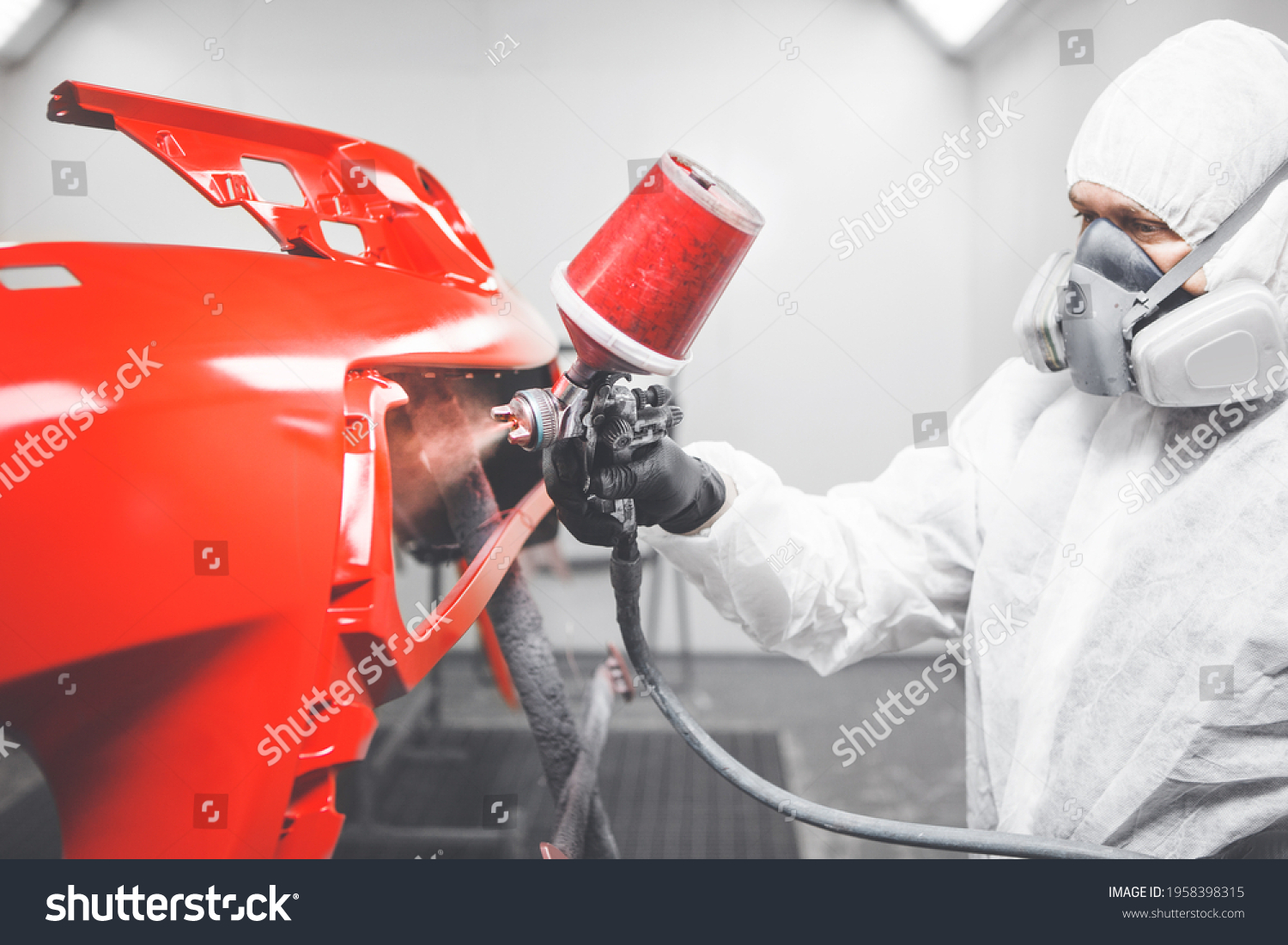 Professional Male Car Painter Painting Garage Stock Photo 1958398315 ...