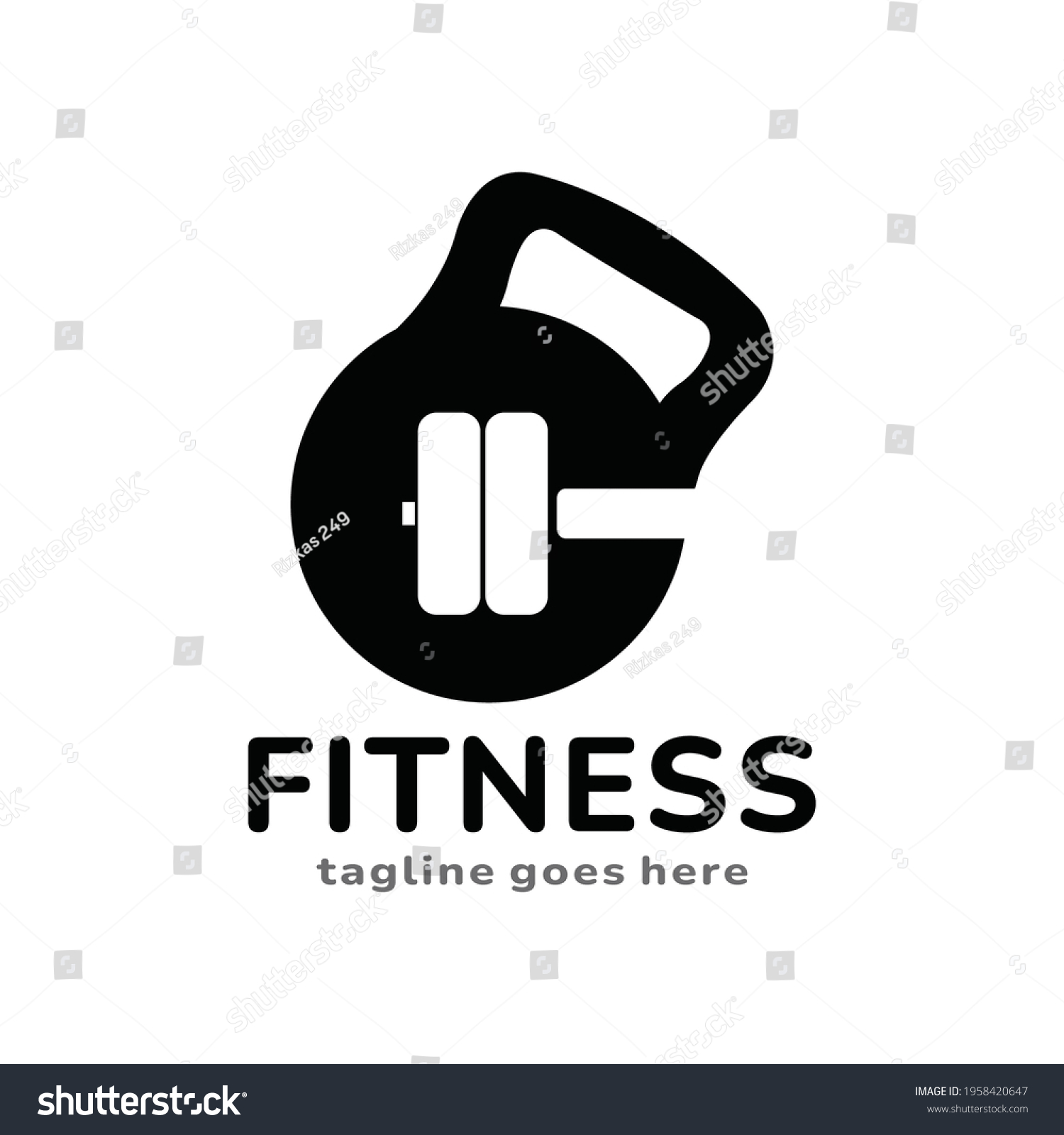 Kettlebell Barbell Fitnes Gym Logo Modern Stock Vector (Royalty Free ...