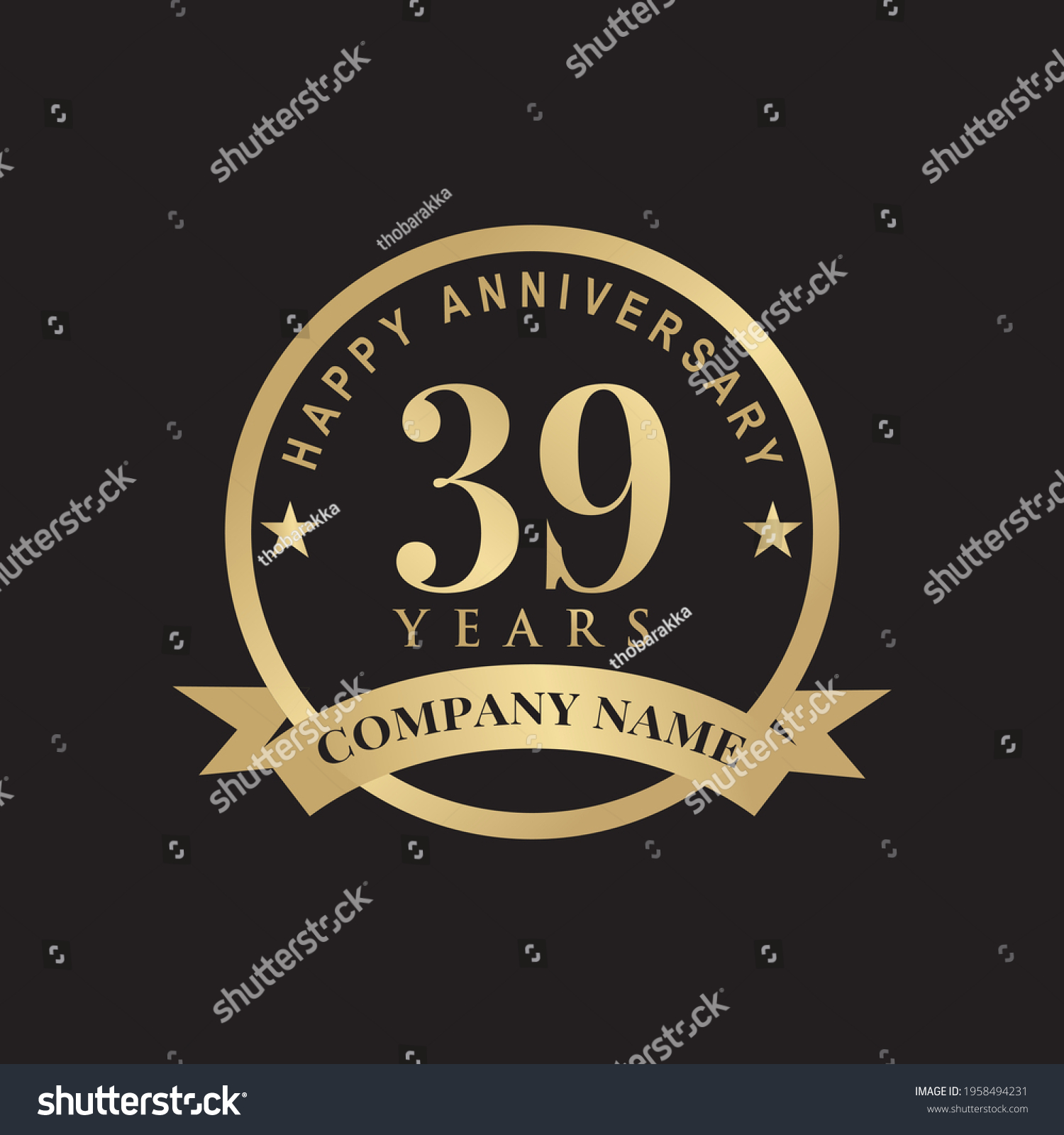 39th Celebrating Anniversary Logo Design Vector Stock Vector (Royalty ...