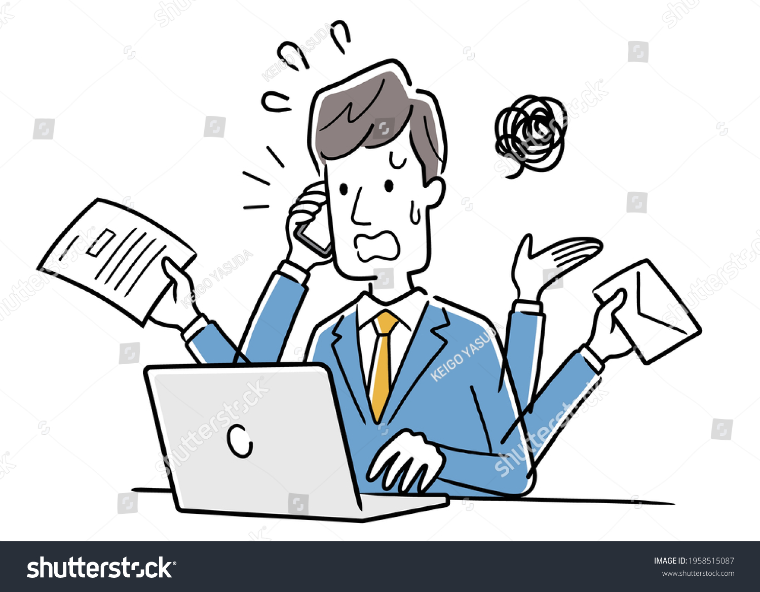 Vector Illustration Material Businessmen Who Have Stock Vector (Royalty ...