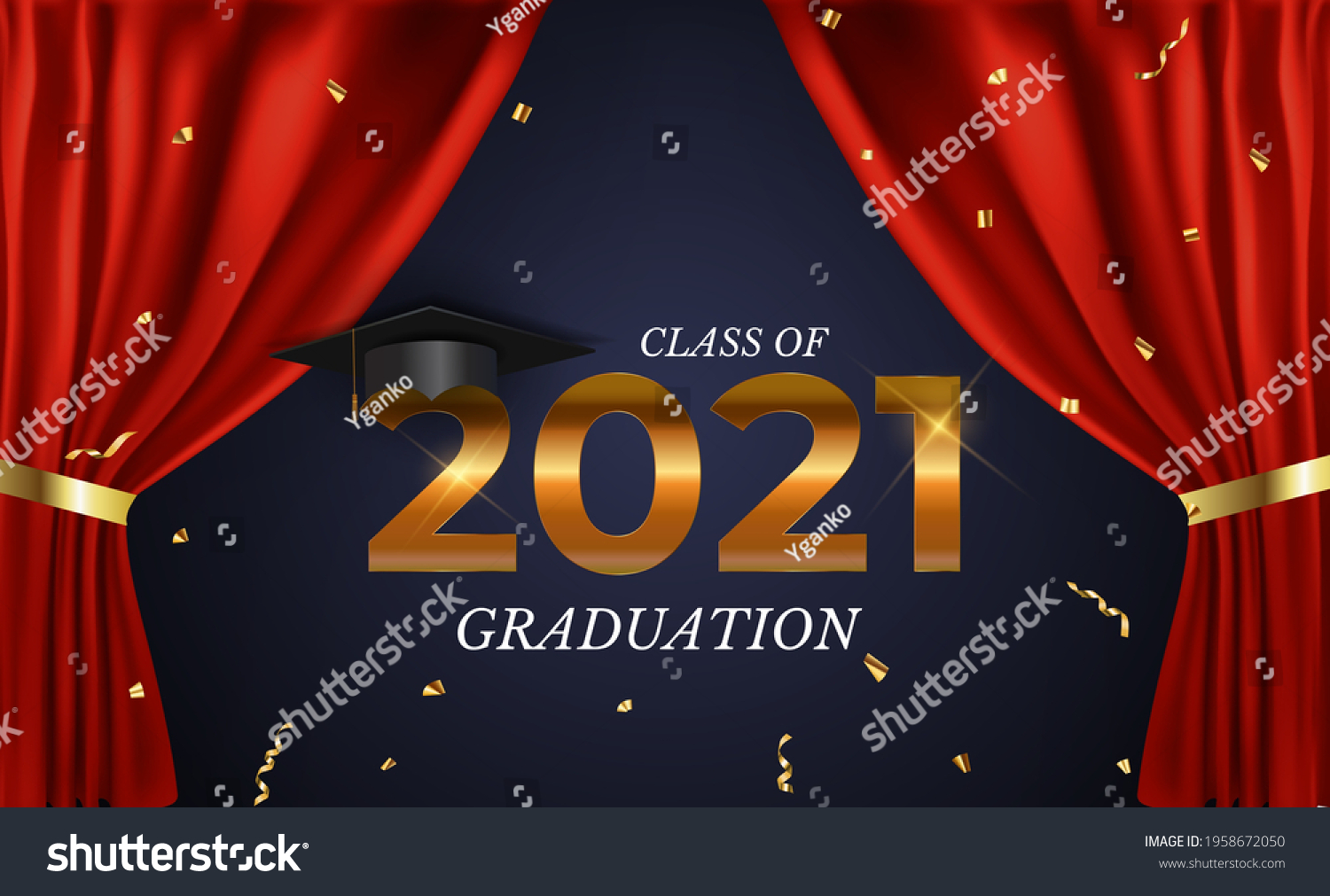 Graduation Class 2021 Graduation Cap Hat Stock Vector Royalty Free 1958672050 Shutterstock 