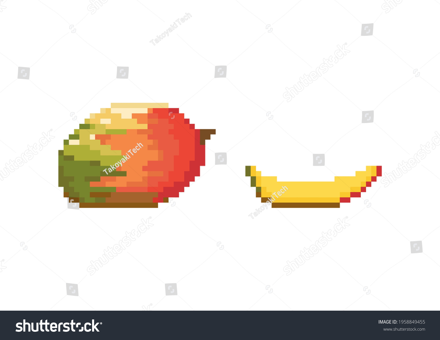 Pixel Art Orange Mango Icon Set Stock Vector (Royalty Free) 1958849455 ...