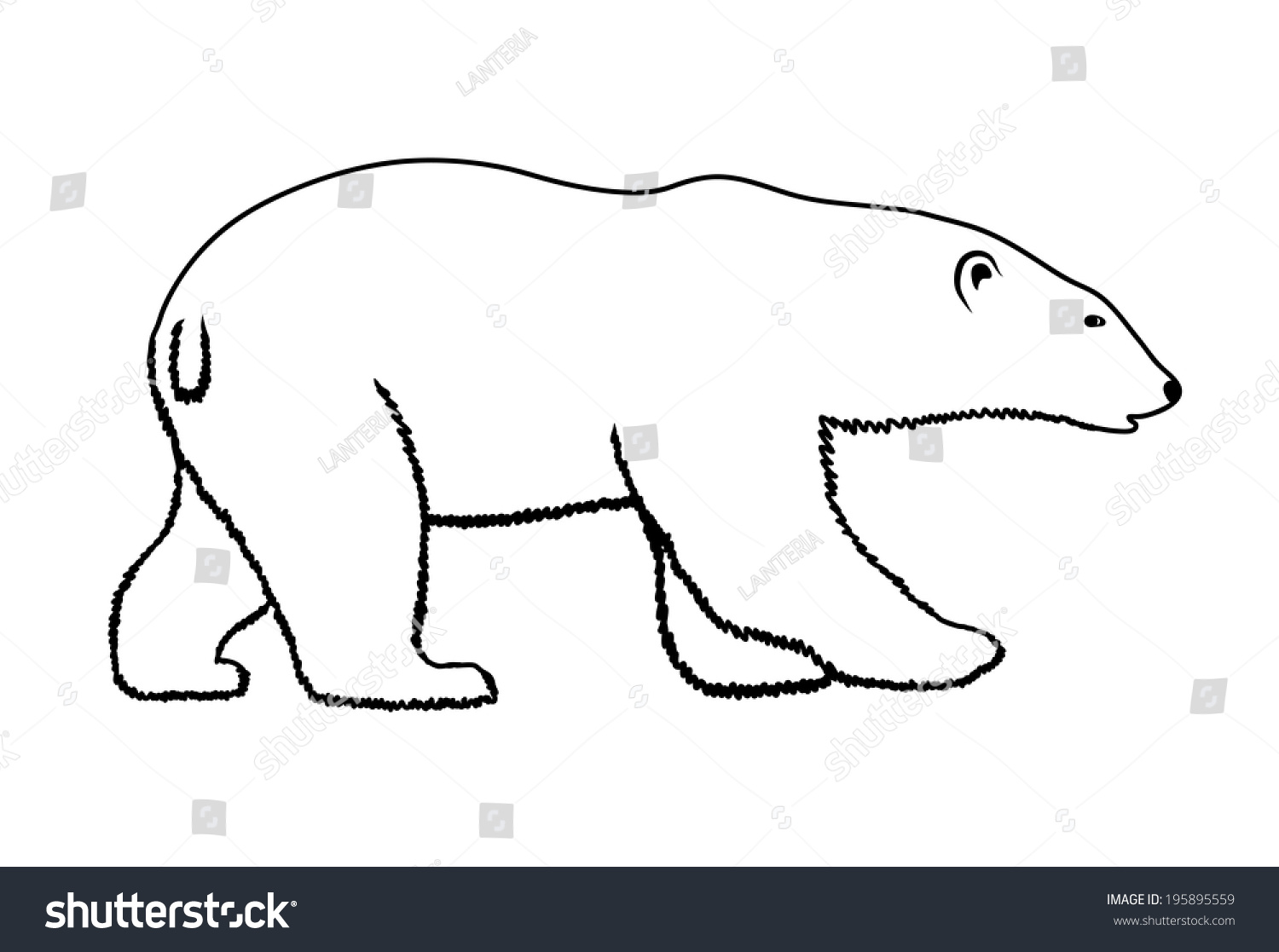 Белый медведь контур