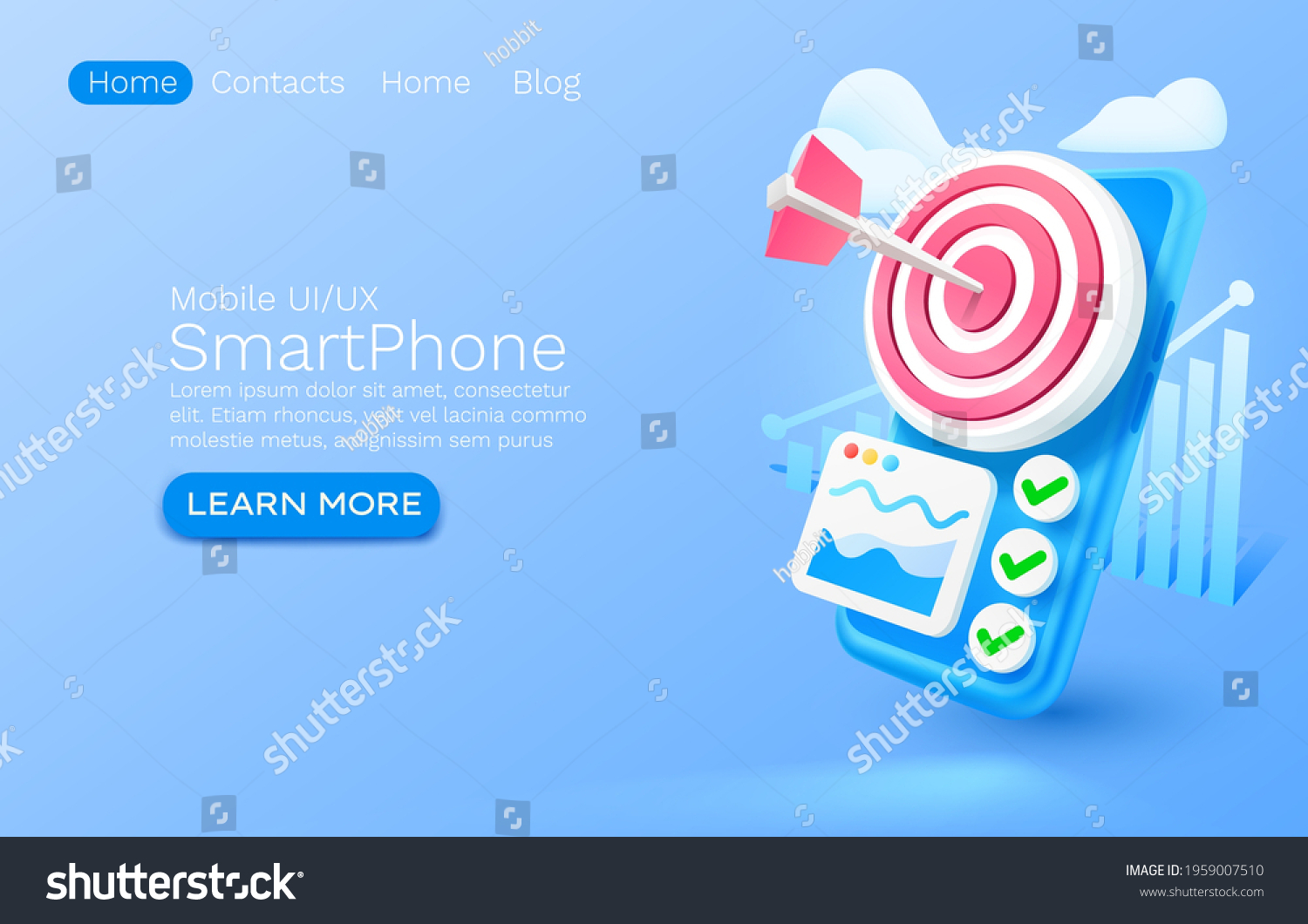 Smartphone Target Analytics Banner Concept Place Stock Vector (Royalty