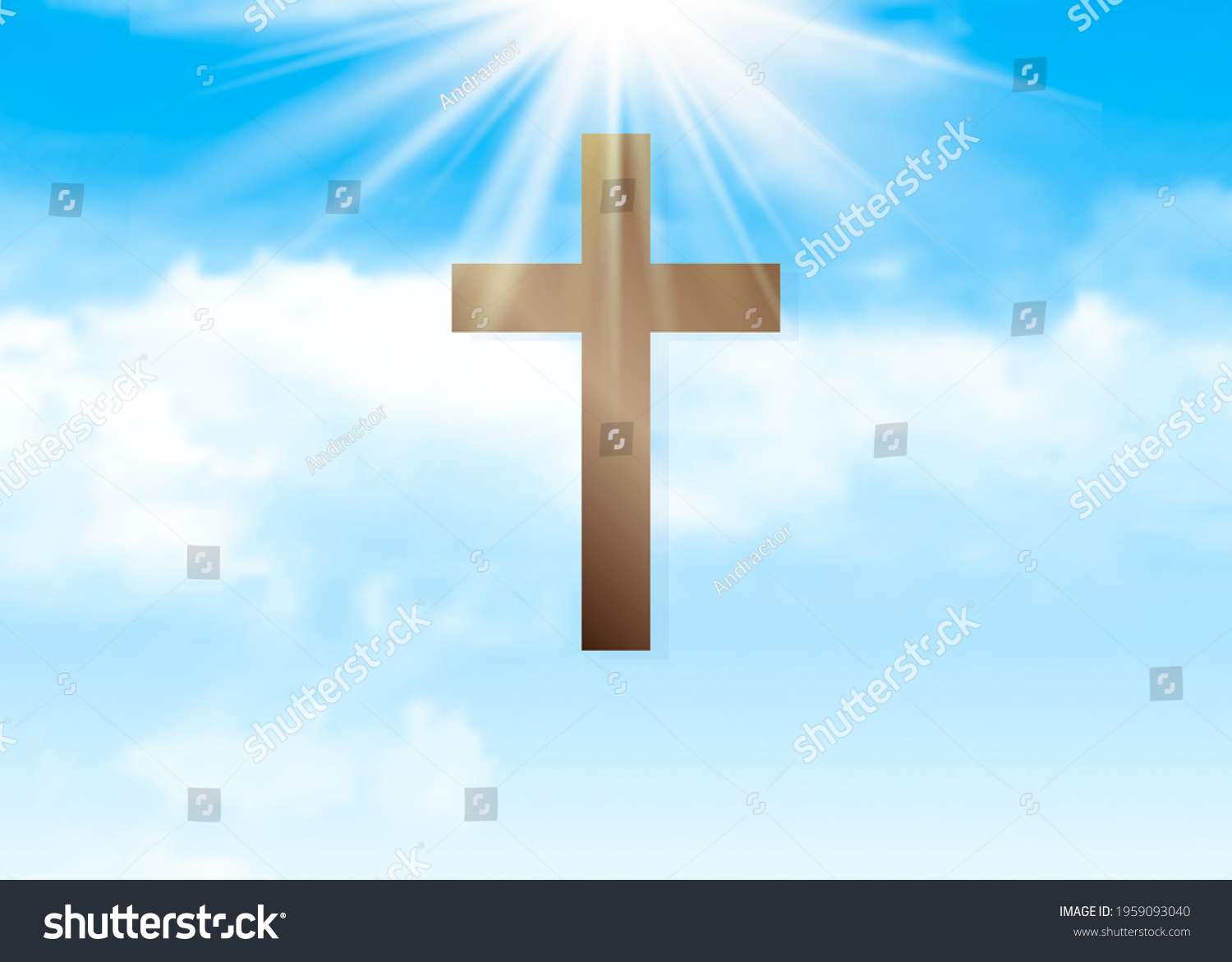 Christian Cross On Background Blue Sky Stock Illustration Shutterstock