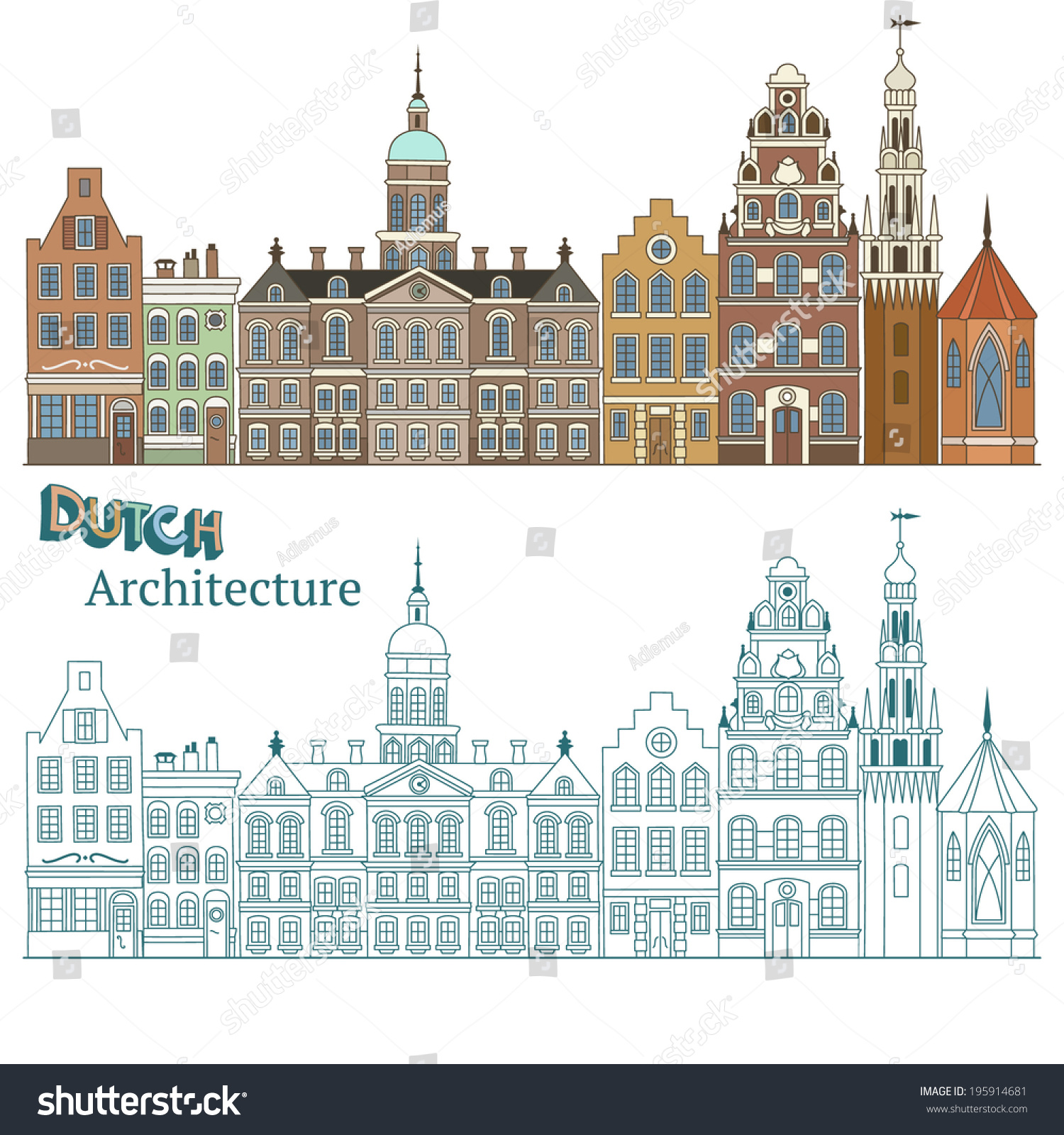 Старая ратуша Амстердаме рисунок