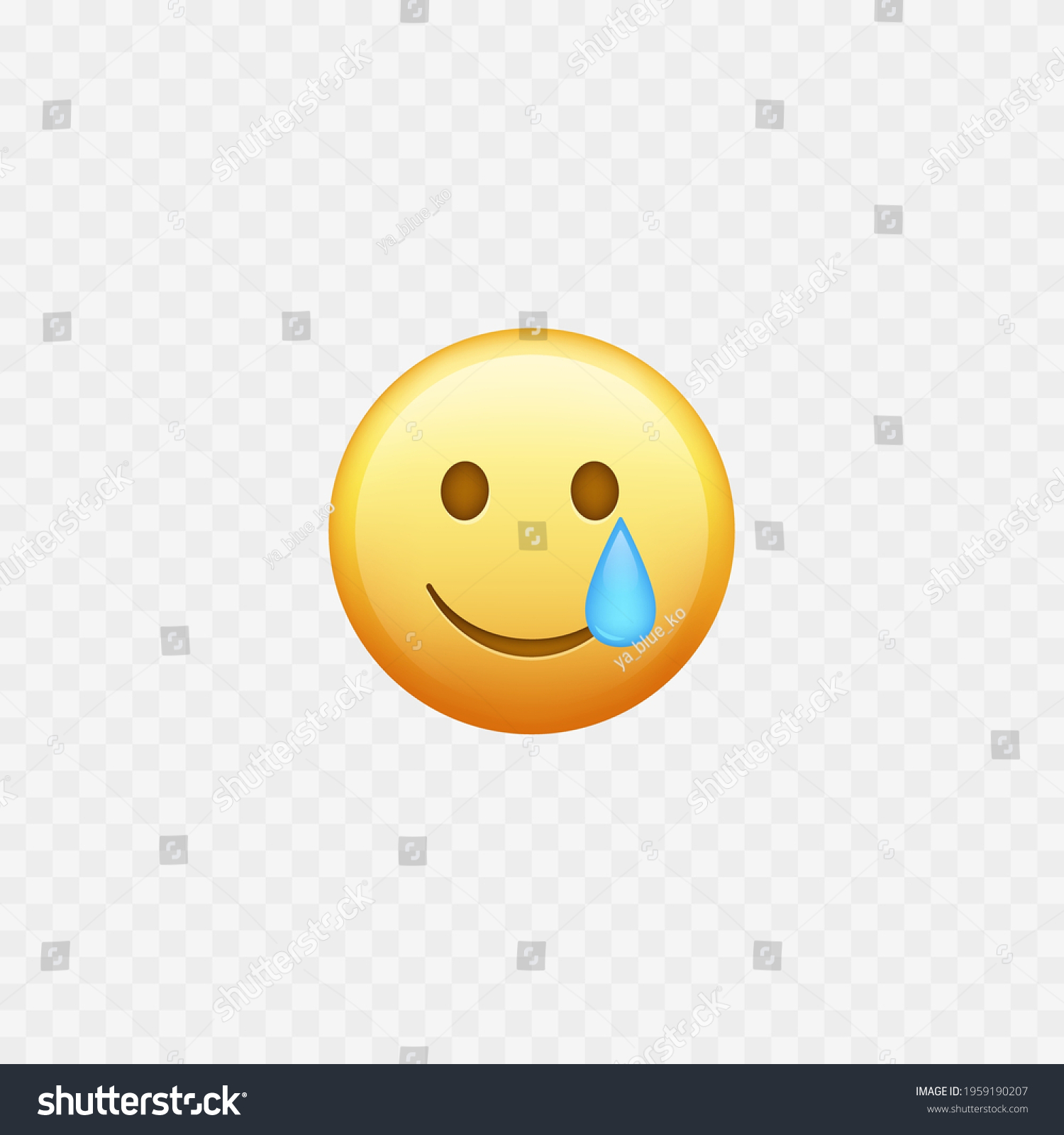 Emoji Smile Tears Happy Smiling Face Stock Vector (Royalty Free ...