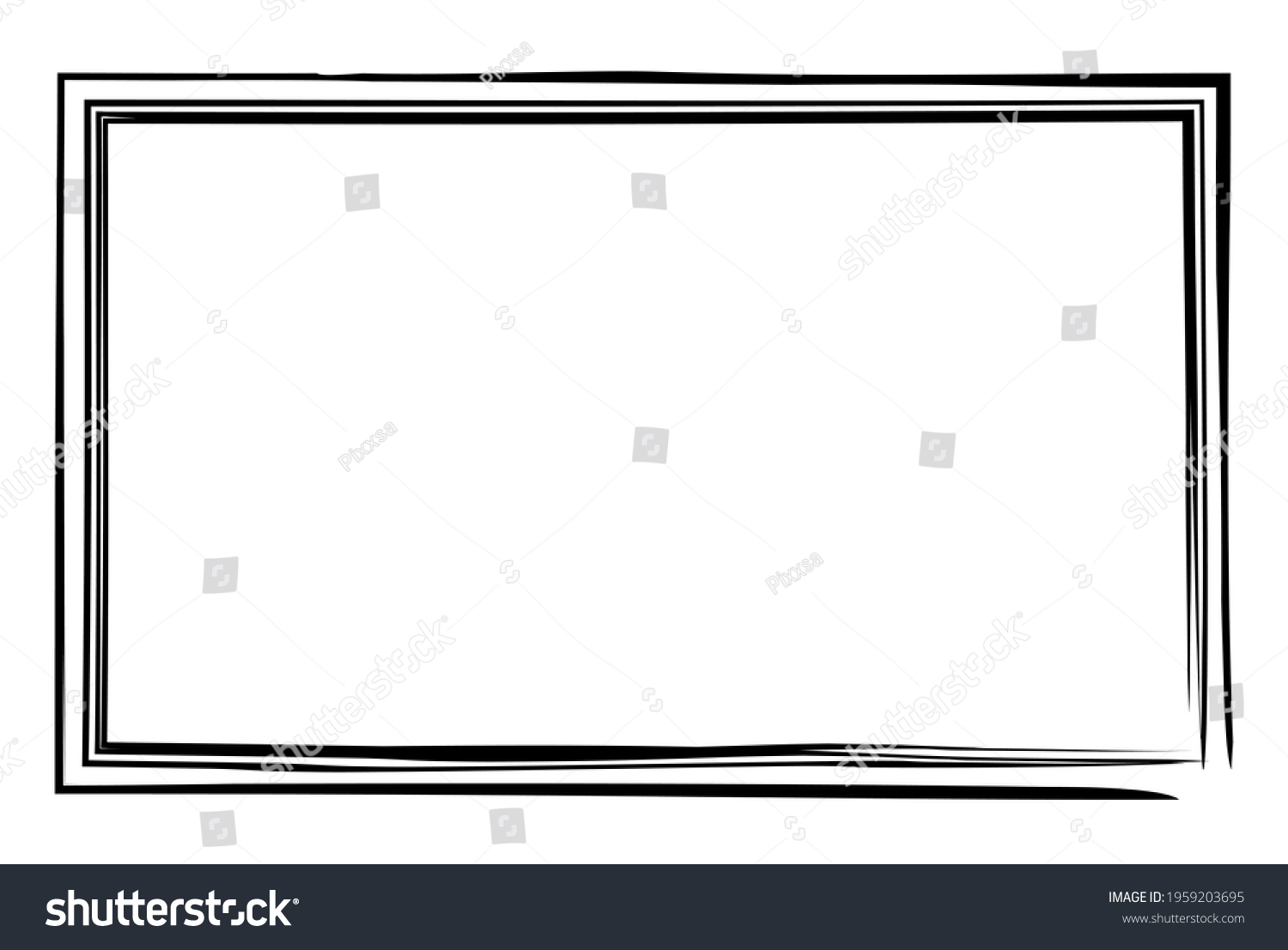 Grungy Rectangular Frame Border Plaque Outline Stock Vector (Royalty ...