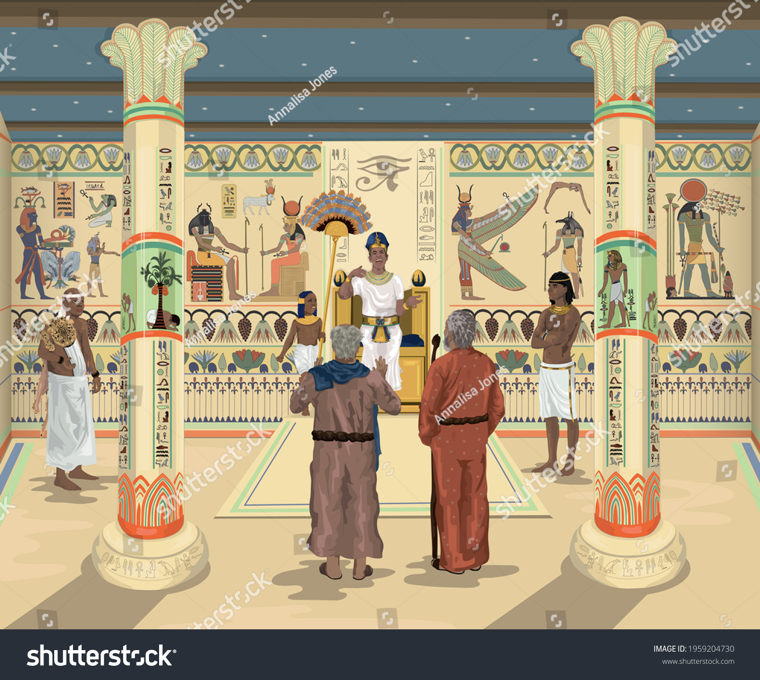 Moses Aaron Before Pharaoh Exodus 5 Vector De Stock Libre De Regalías 1959204730 Shutterstock 