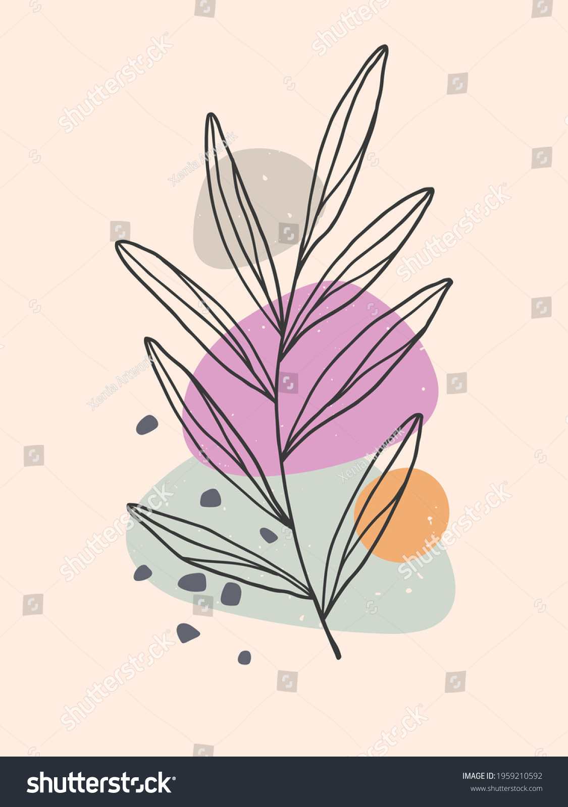 Modern Abstract Vector Illustration Organic Various: стоковая векторная ...