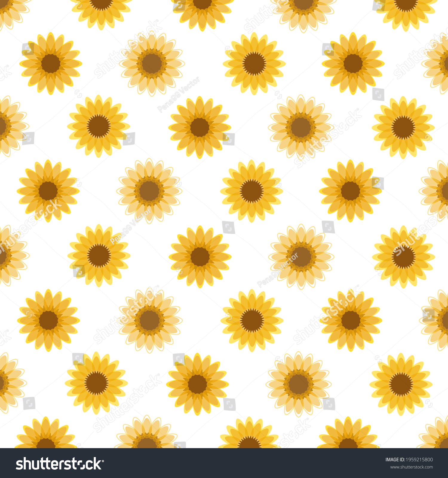 Sunflower Pattern Background Vector Illustration Stock Vector (Royalty ...