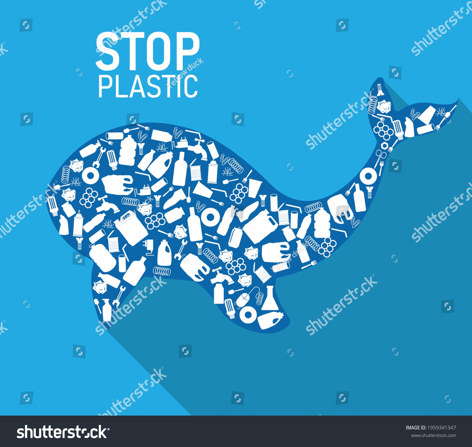 Whale Composed White Garbage Plastic Bottles Stock Vector (Royalty Free ...