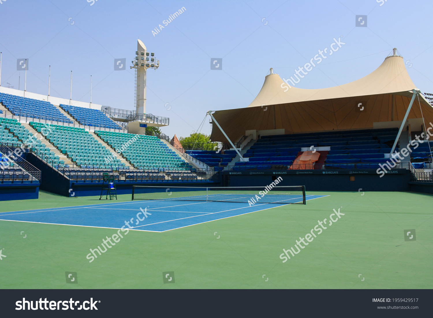 Dubai Tennis Stadium Tennis Stadium Has Stock Photo 1959429517