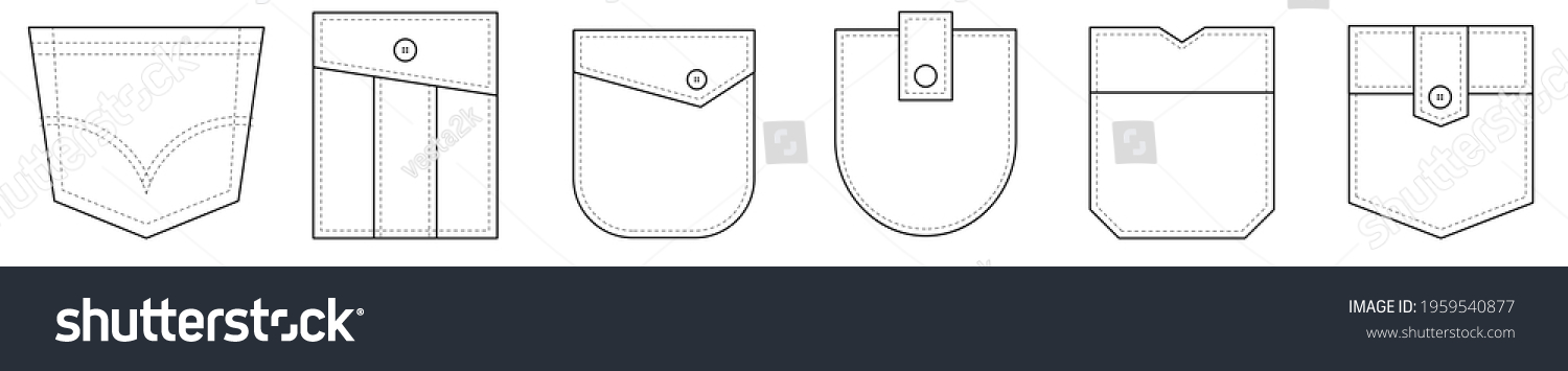 Patch Pocket Set Uniform Patch Pockets Stock Vector (Royalty Free ...