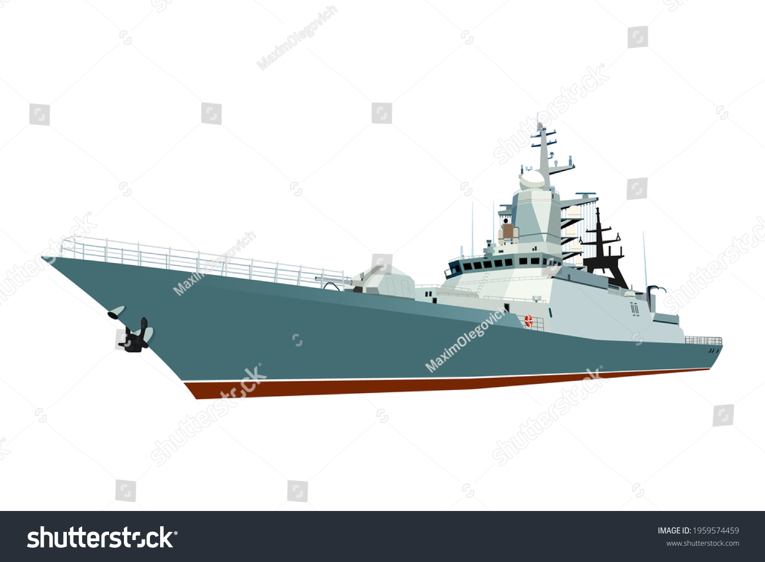 Naval Ship Vector Image Isolated On Stock Vector (Royalty Free ...