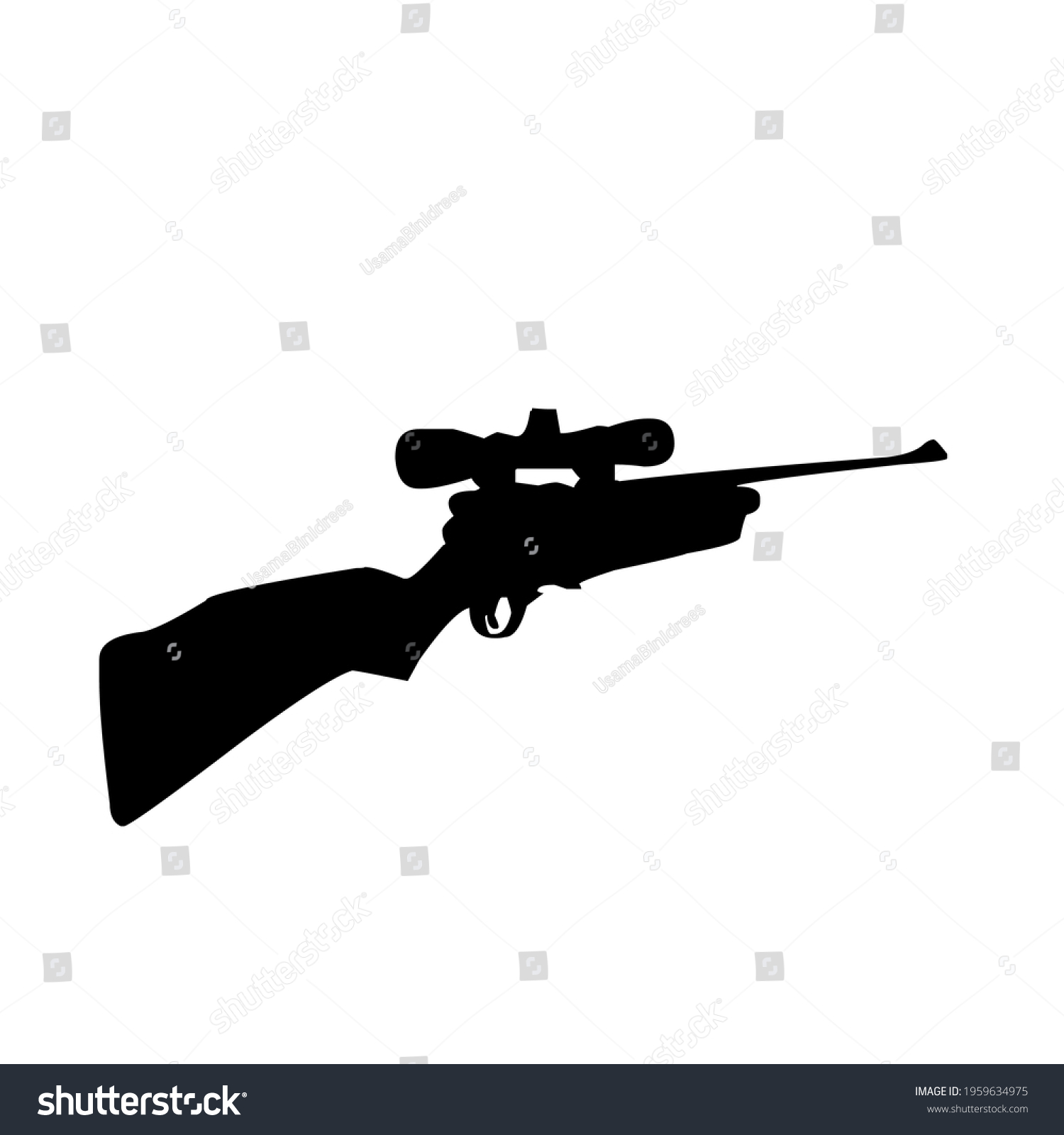 Army Police Dangerous Riffle Gun Black Stock Illustration 1959634975 ...