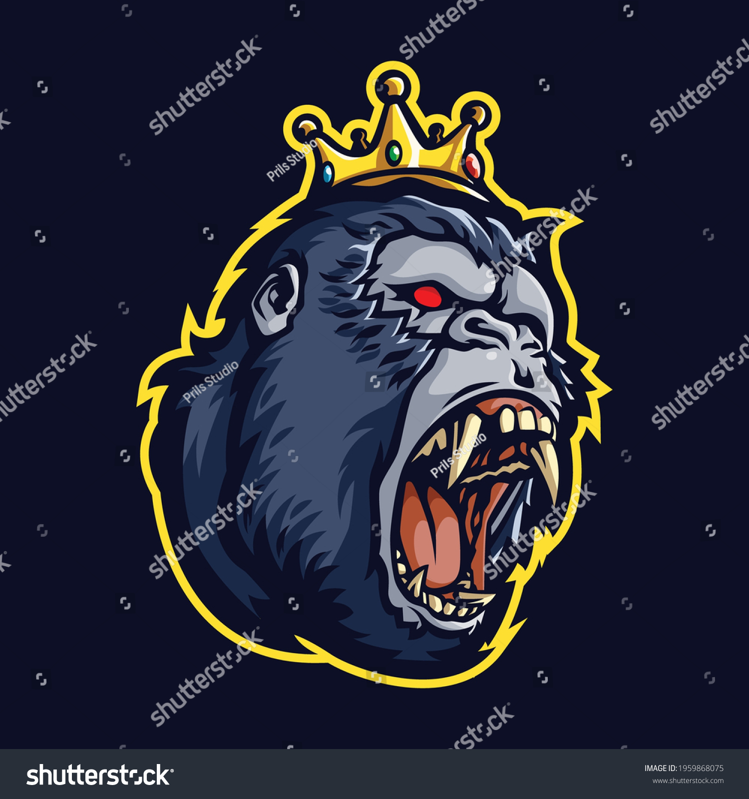 Angry King Kong Head Mascot Illustration Stock Vector (Royalty Free ...