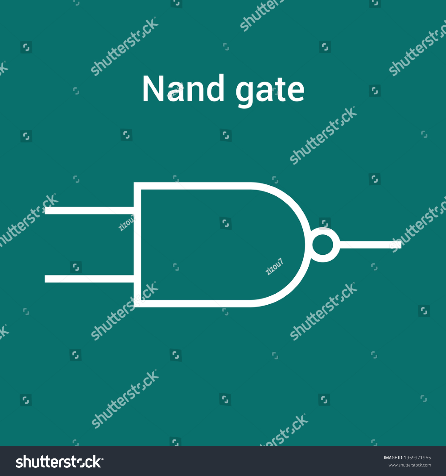 Nand Gate Symbol Electronics Stock Vector (Royalty Free) 1959971965