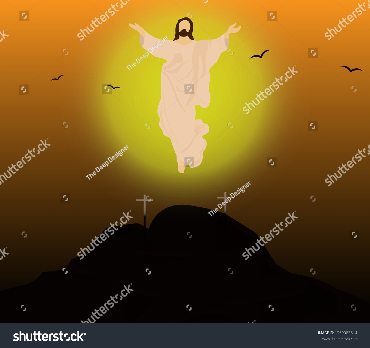 Illustration Ascension Day Jesus Christ Stock Vector (Royalty Free ...