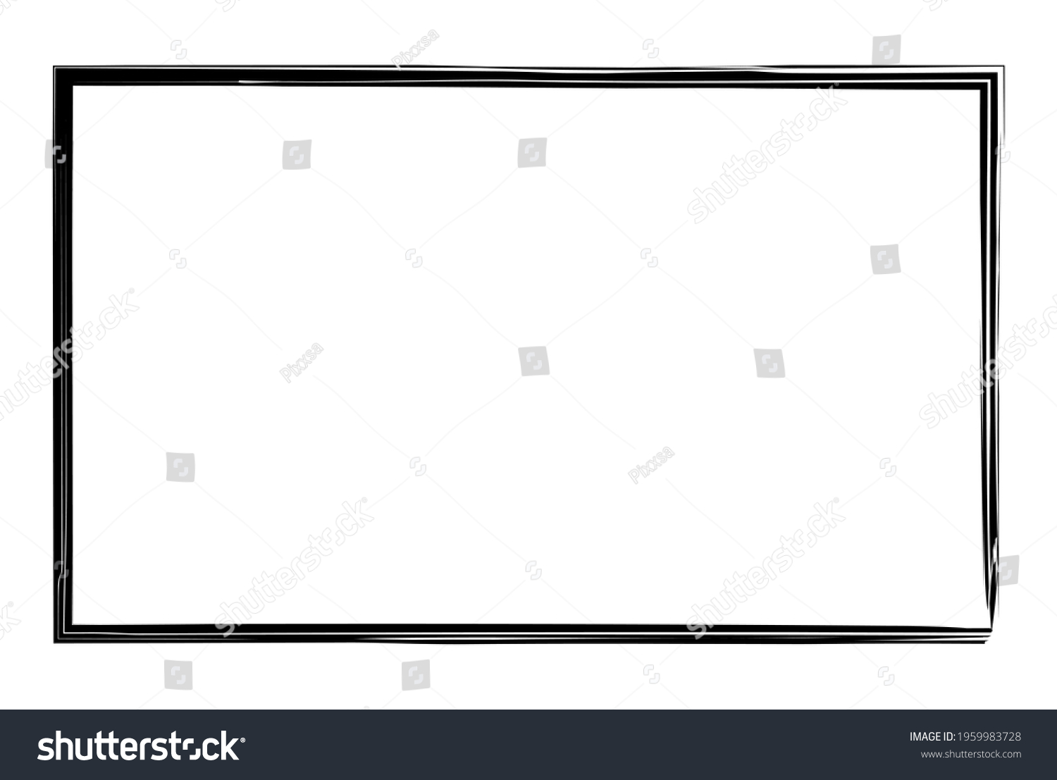 Grungy Rectangular Frame Border Plaque Outline Stock Vector (Royalty ...