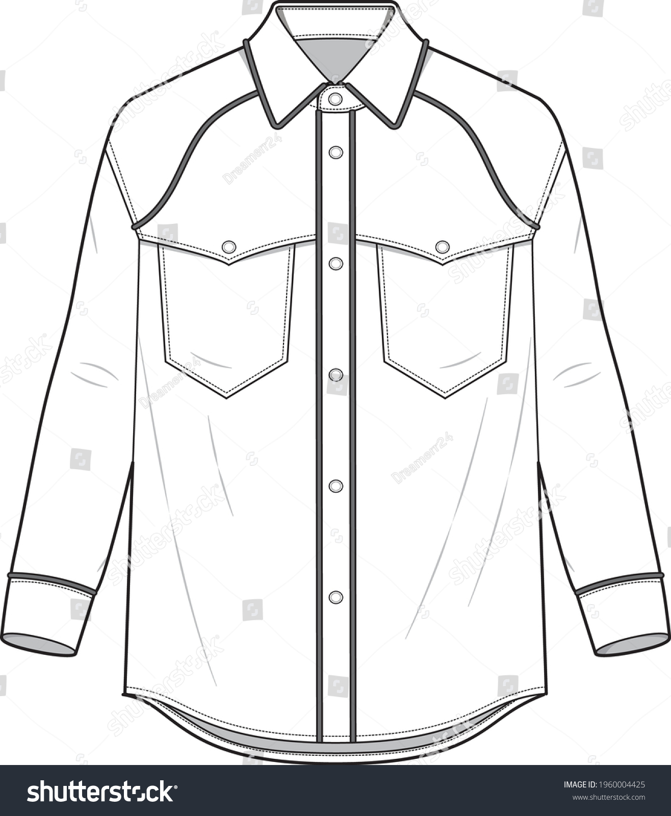 Men Shirt Front Yoke Detail Fancy Stock Vector (Royalty Free ...