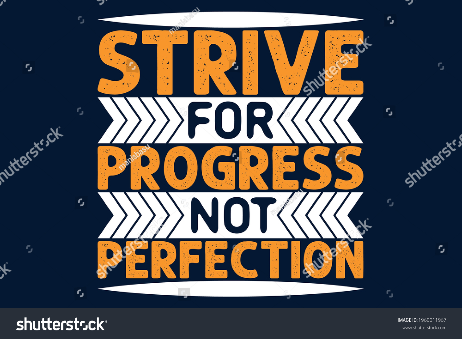 Strive Progress Not Perfection Tshirt Design Stock Vector (Royalty Free ...