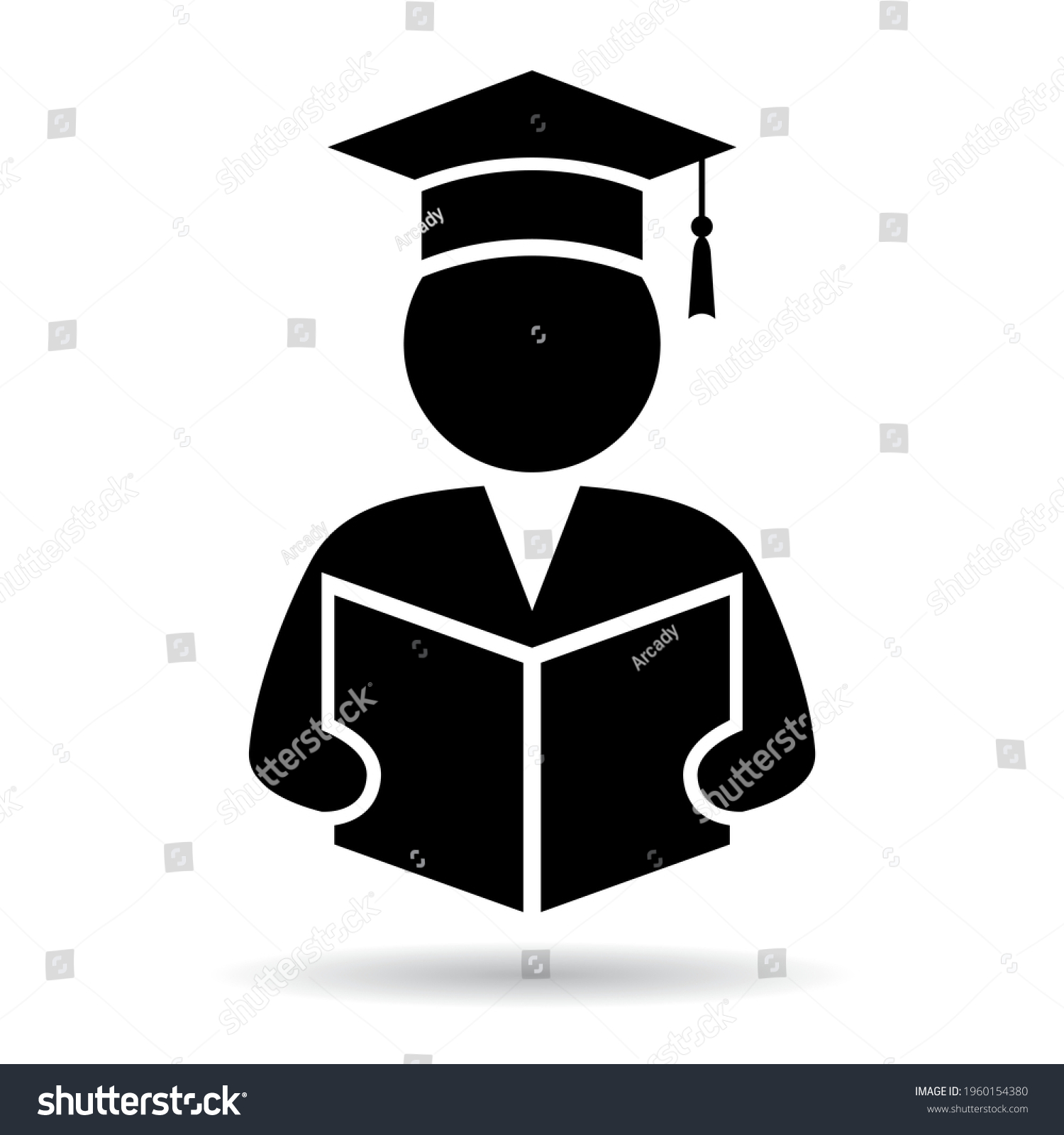 Student Vector Pictogram Isolated On White Stock Vector (Royalty Free ...