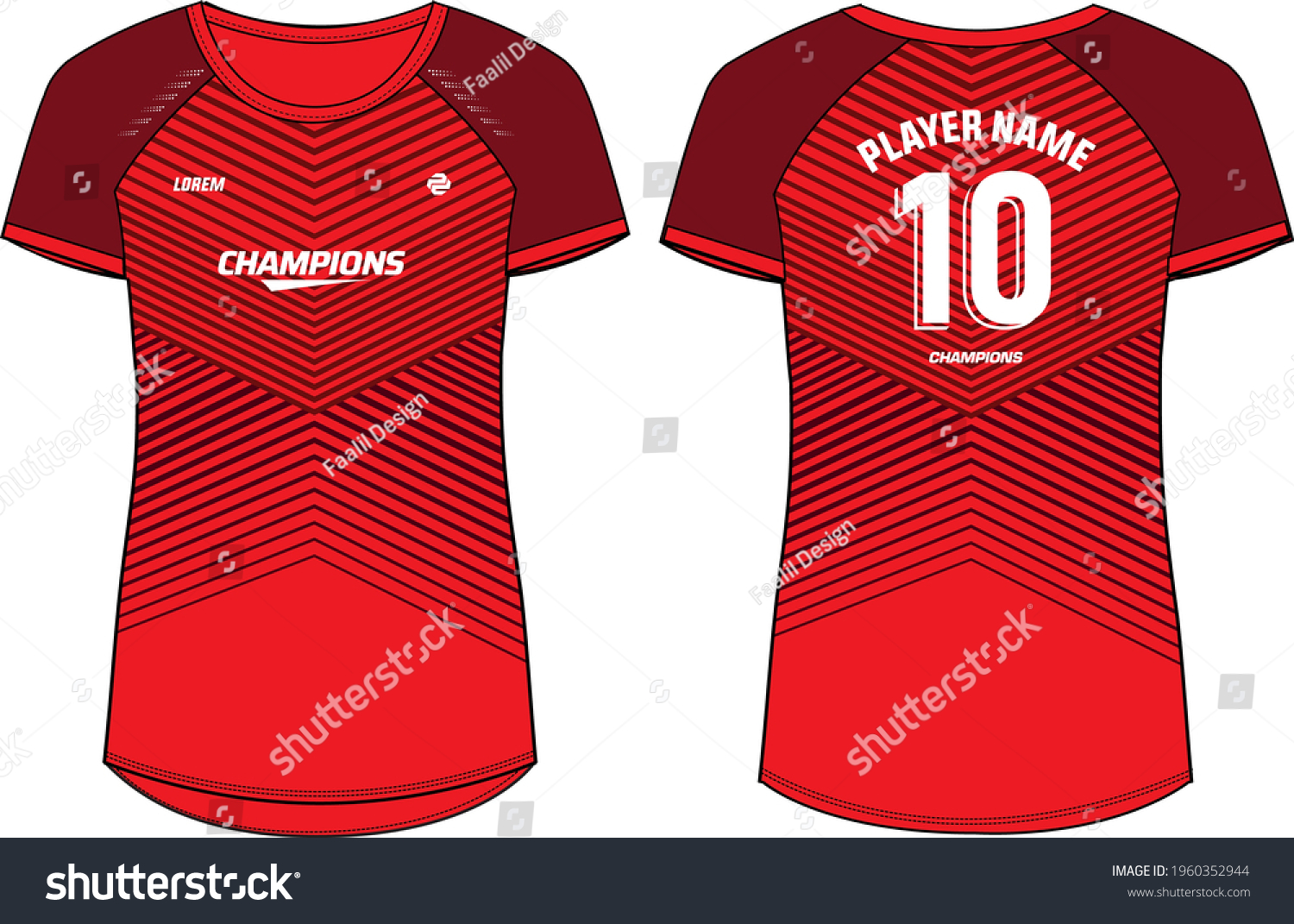 Women Sports Jersey Tshirt Design Concept Stock Vector (Royalty Free ...