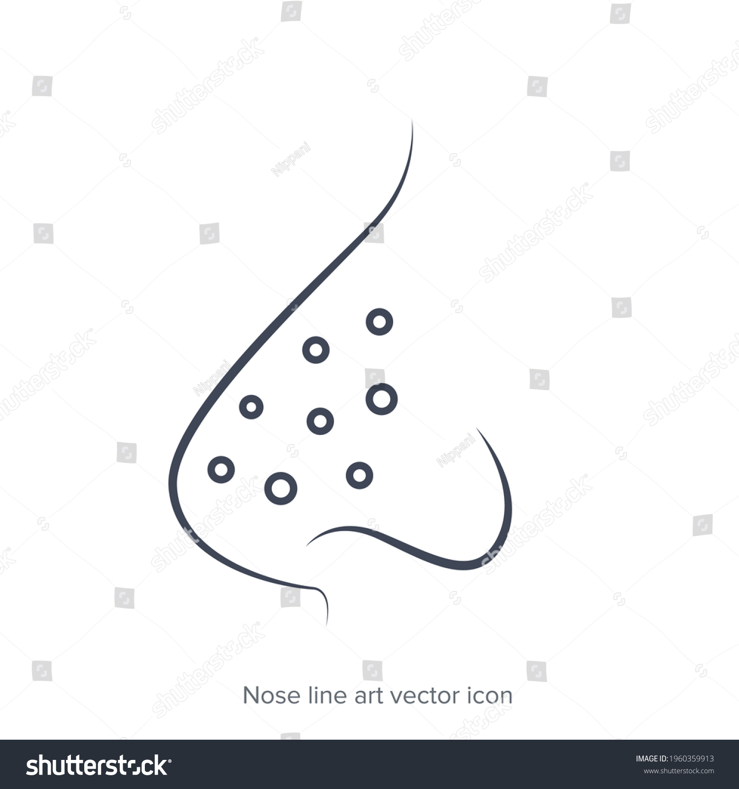 Nose Pimples Line Art Vector Icon Stock Vector (Royalty Free ...