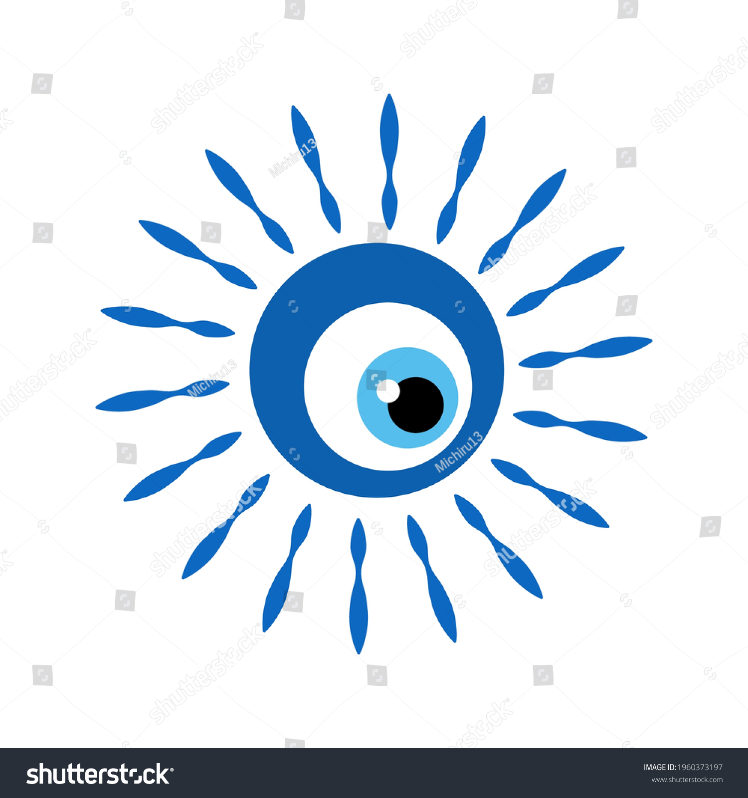 Greek Evil Eye Symbol Protection Glass Stock Vector Royalty Free