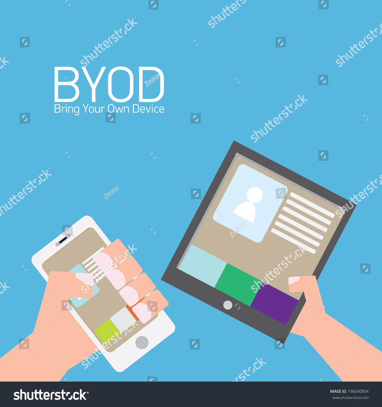 Vector Flat Design Concept Byod Bring Stock Vector Royalty Free 196040834 Shutterstock 2569