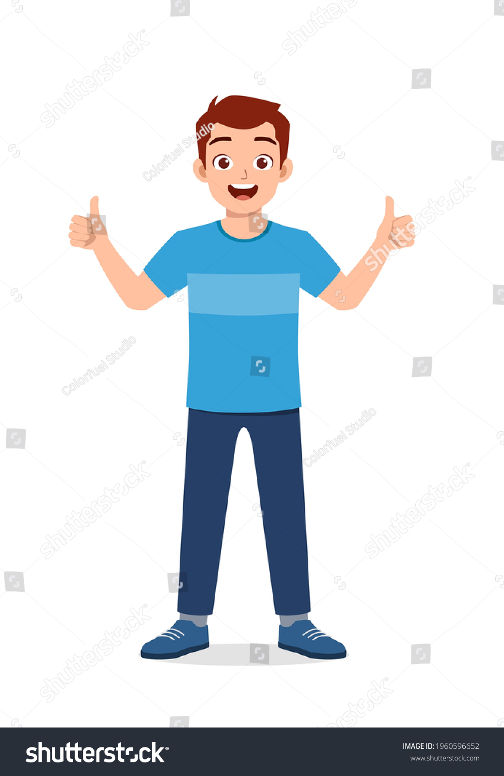 Young Good Looking Man Doing Thumb Stock Vector (Royalty Free ...