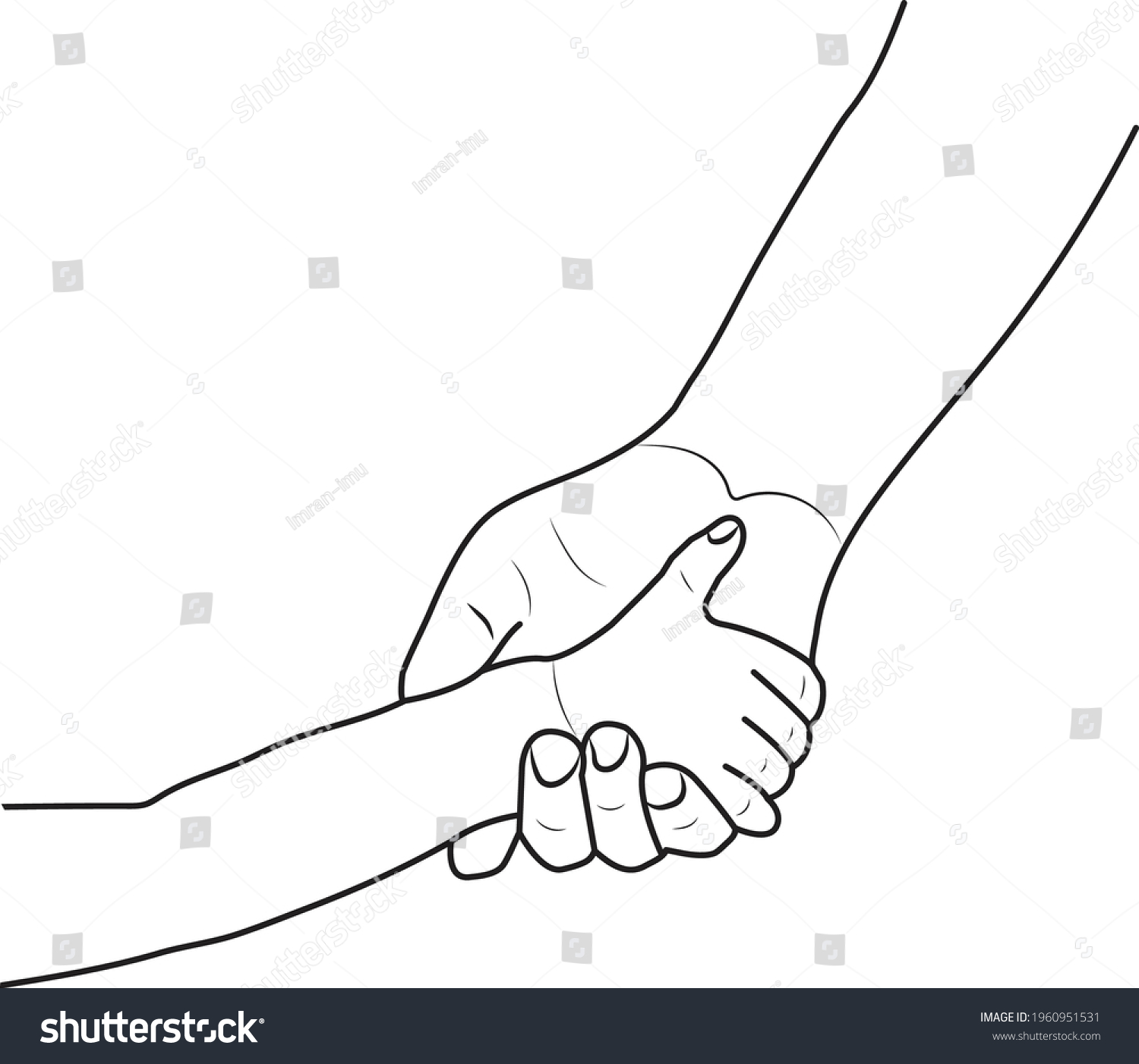 Fathers Son Black White Hand Vector Stock Vector (Royalty Free ...