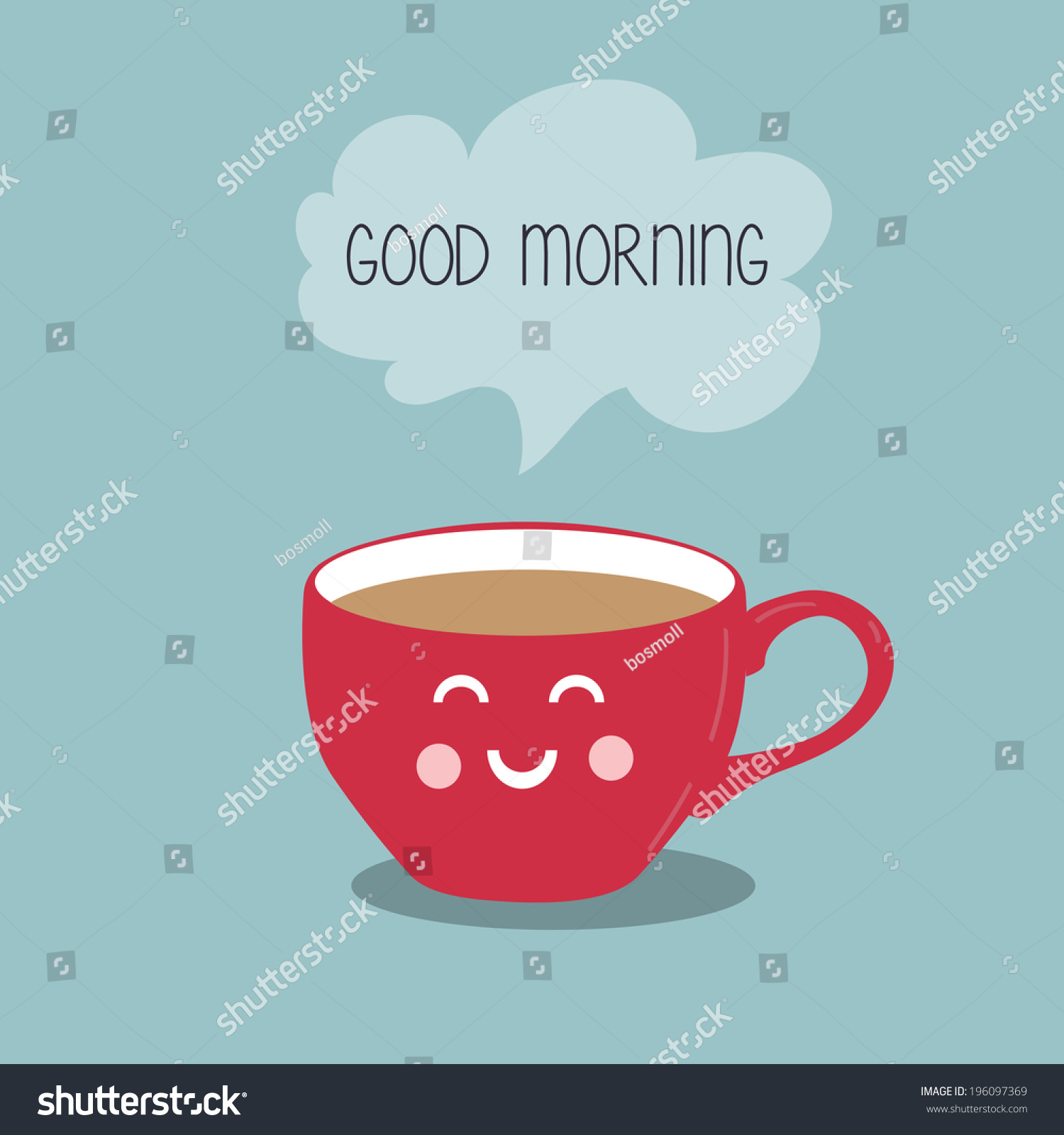 Good Morning Cup Coffee Stock Vector (Royalty Free) 196097369 ...