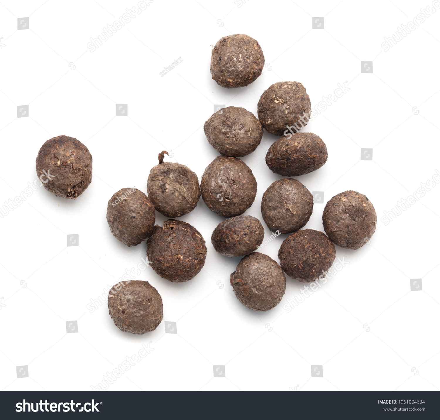 Rabbit Excrement Isolated Over White Background Stock Photo 1961004634 ...