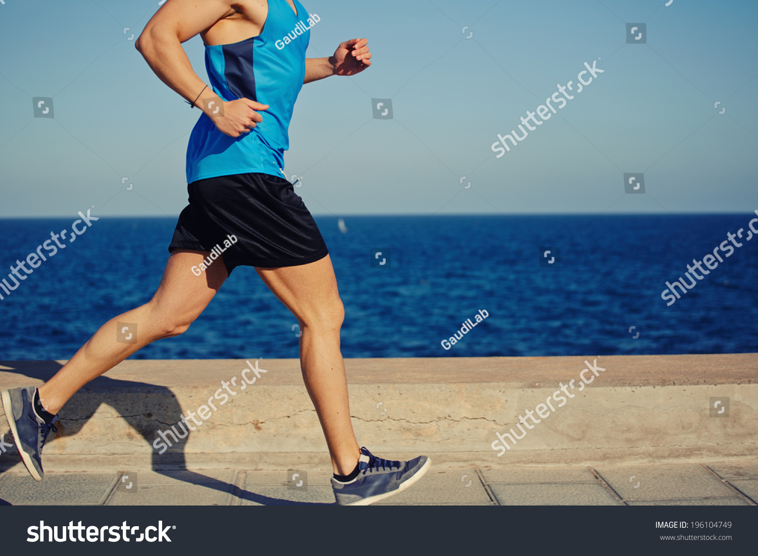 Strong Male Jogger Running Along Sea Stock Photo Shutterstock