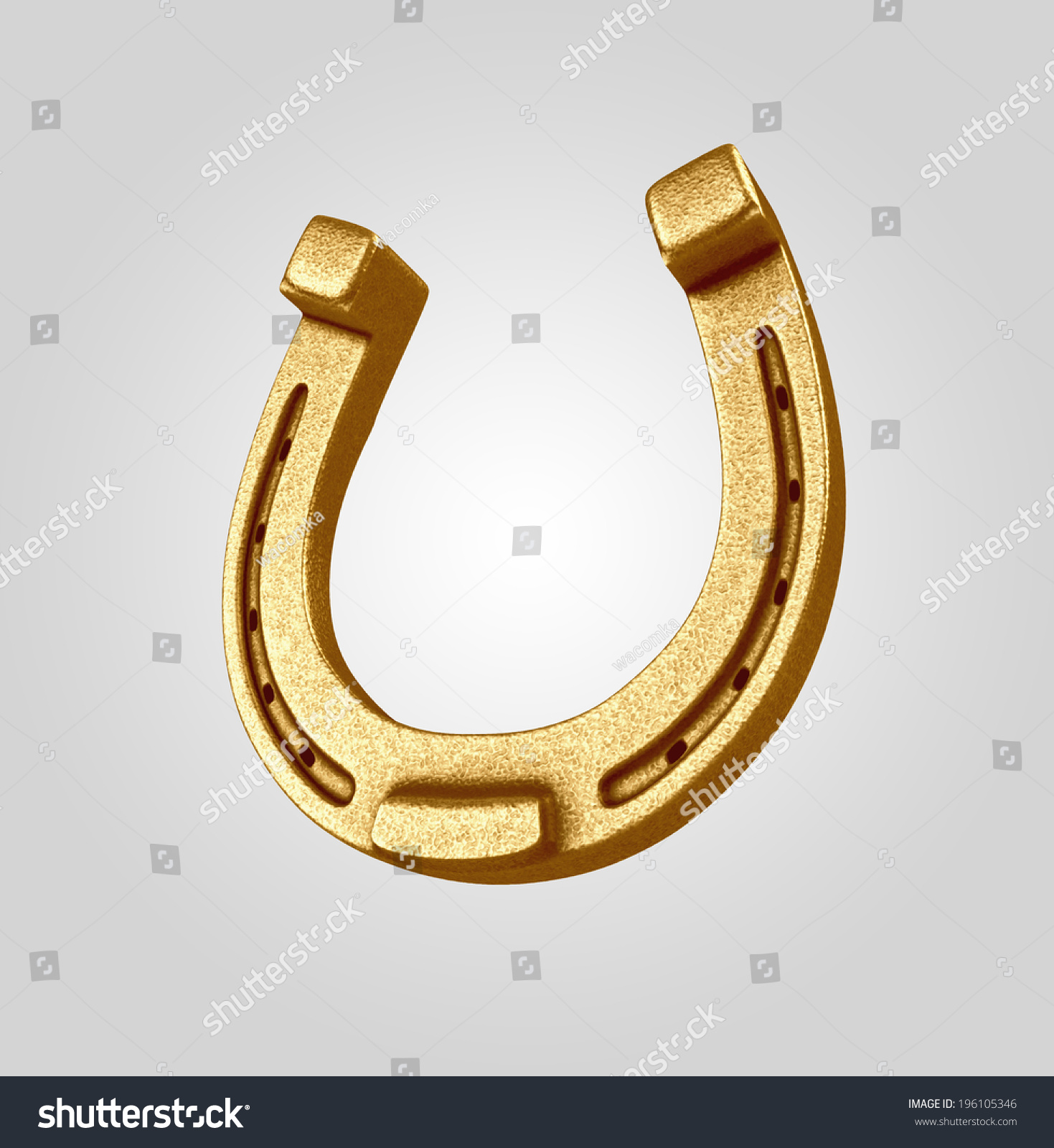 Gold Horseshoe 3d Object Isolated On Stock Illustration 196105346 